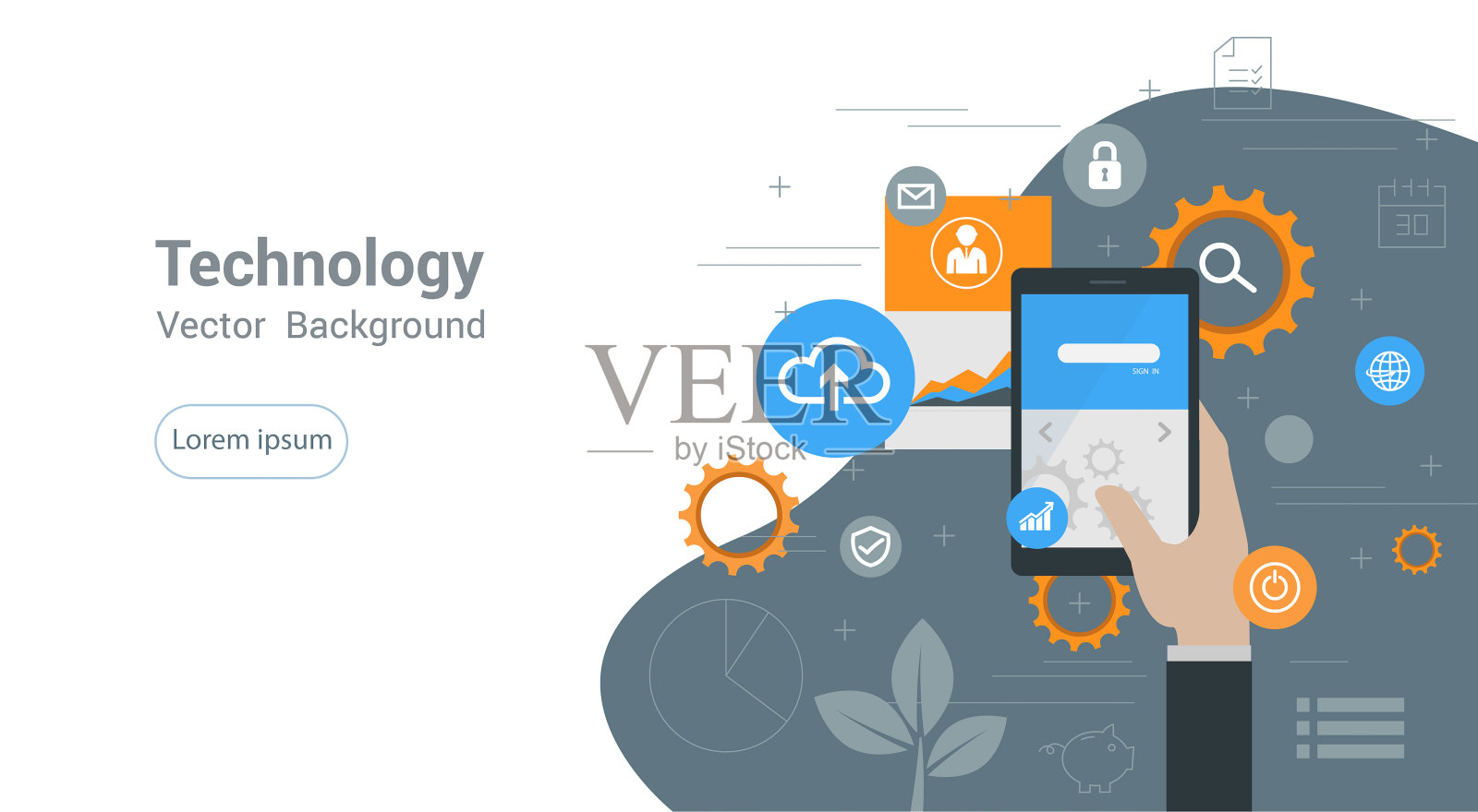 简单的经营理念。平面设计概念的在线广告。矢量图插画图片素材