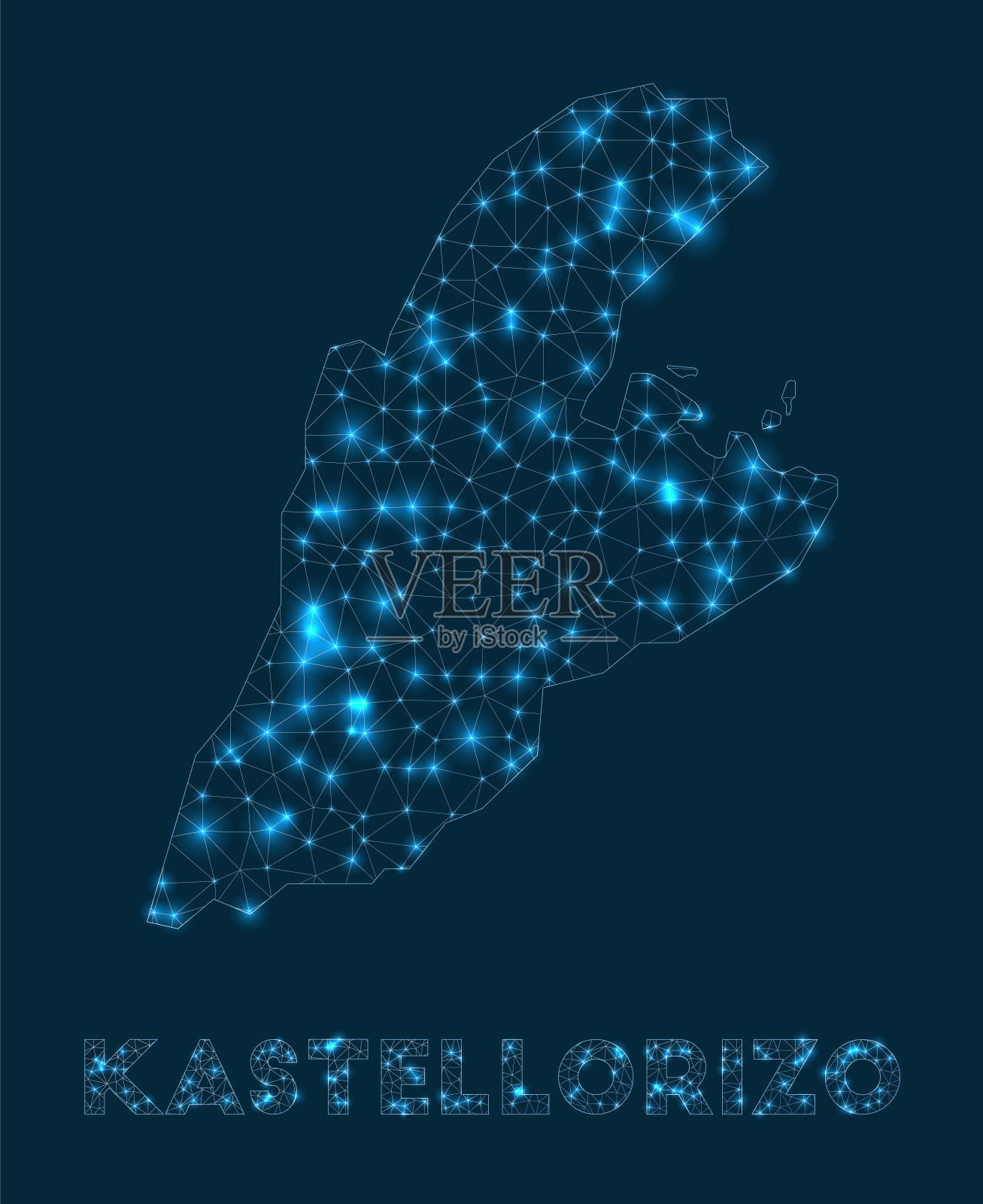 Kastellorizo网络地图。插画图片素材