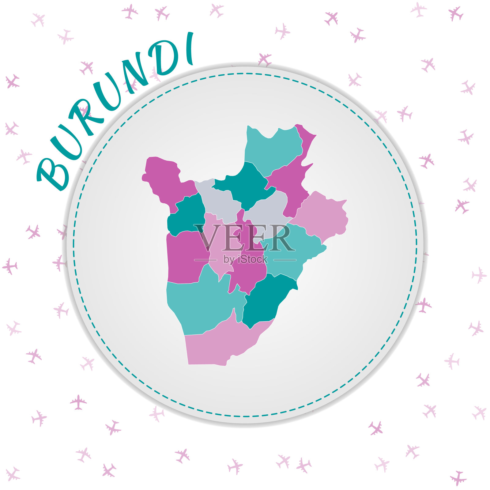 布隆迪地图设计。插画图片素材