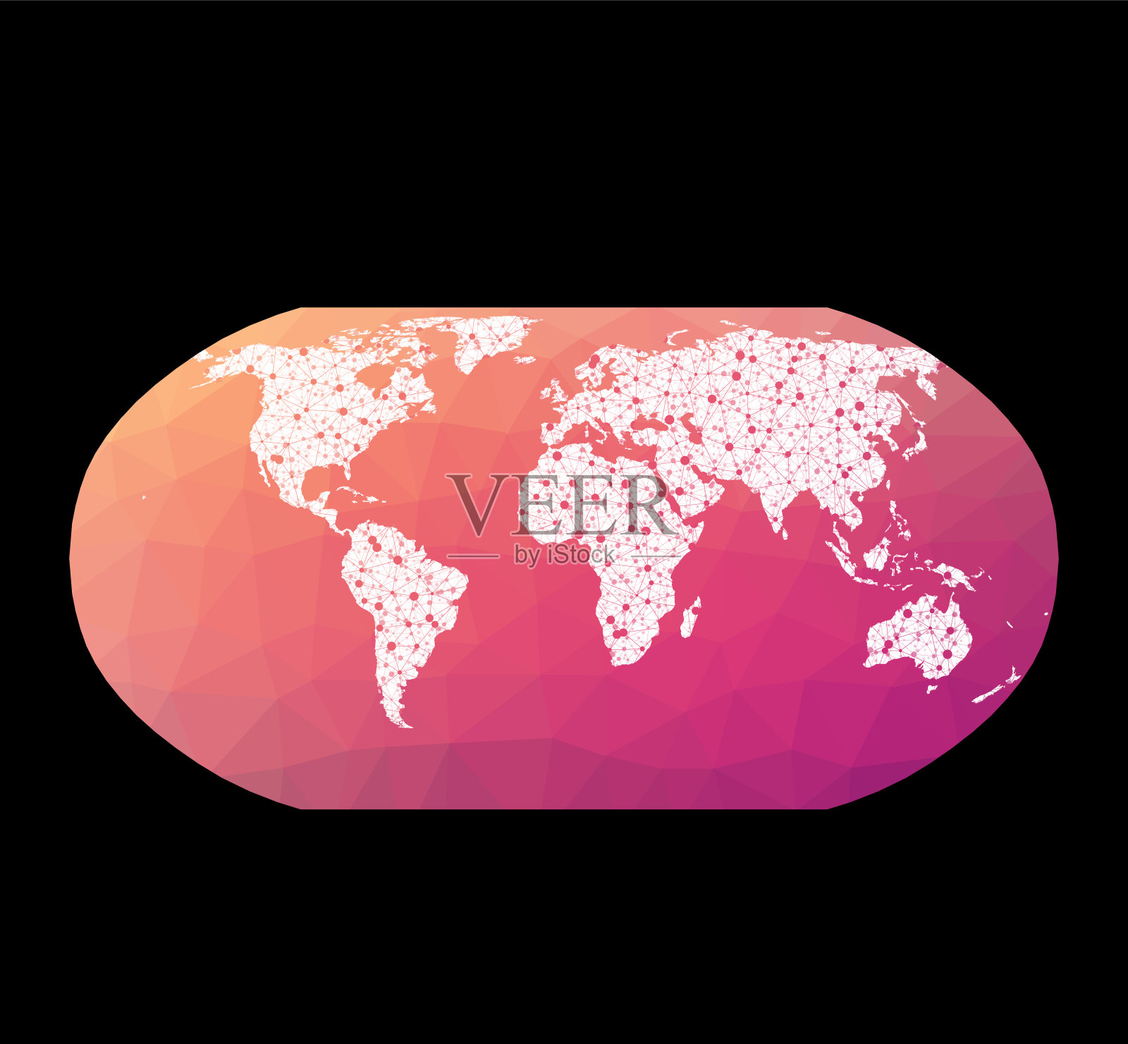 世界网络图。插画图片素材