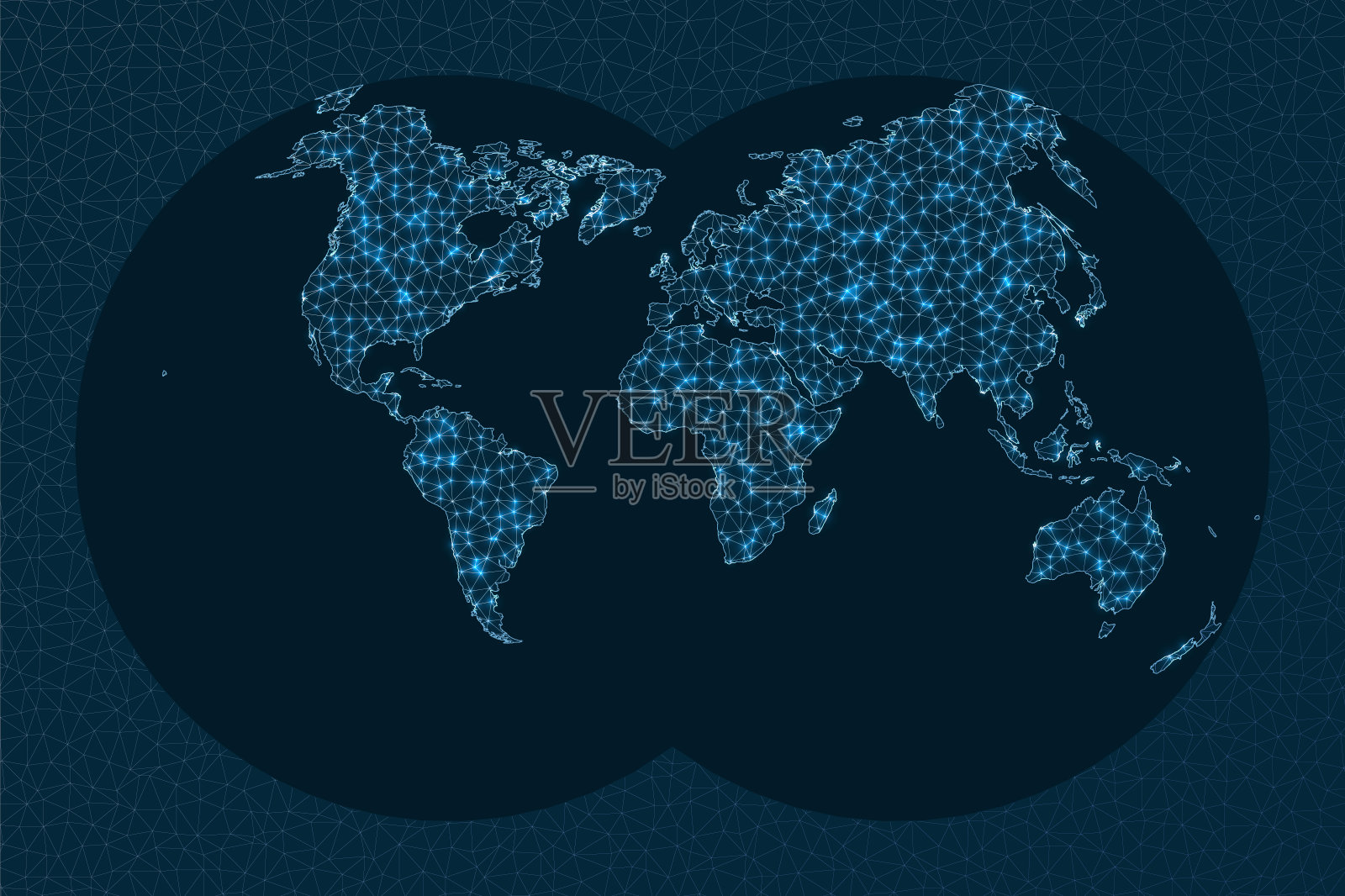 全球网络的概念。范德格林顿4投影。插画图片素材