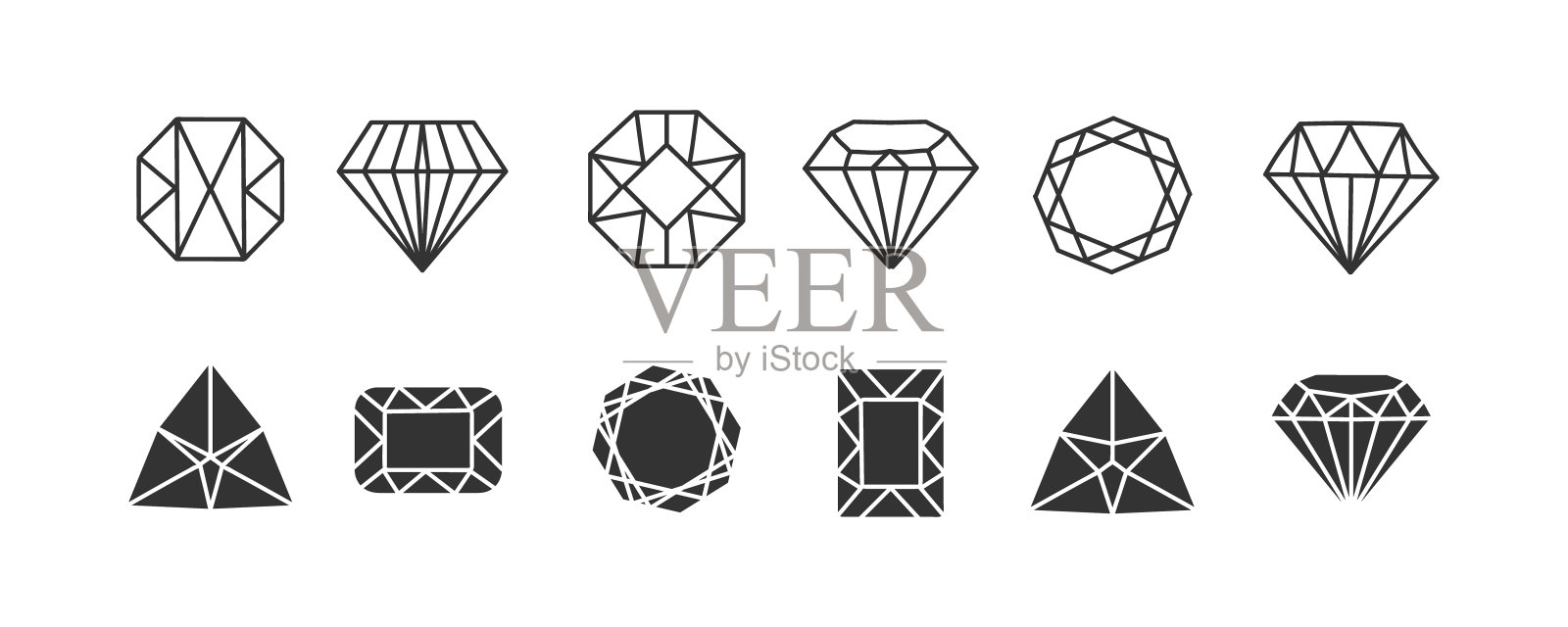 钻石、珠宝的礼物。插画图片素材