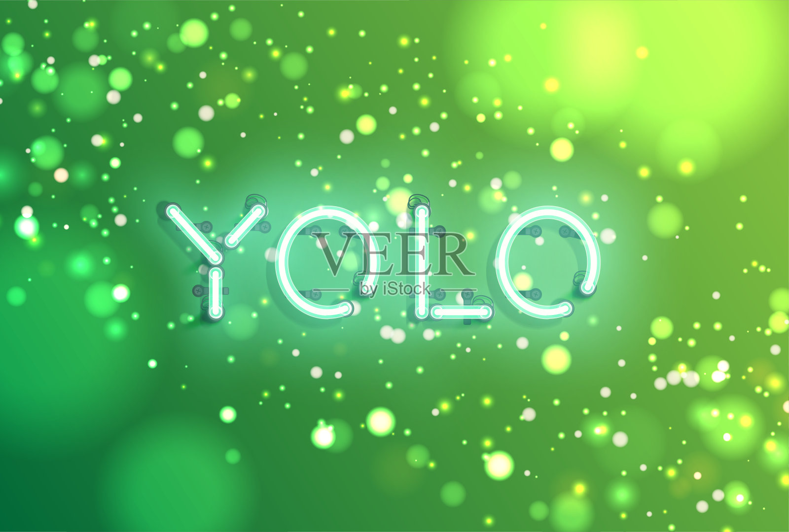 霓虹逼真的广告字，矢量插图插画图片素材