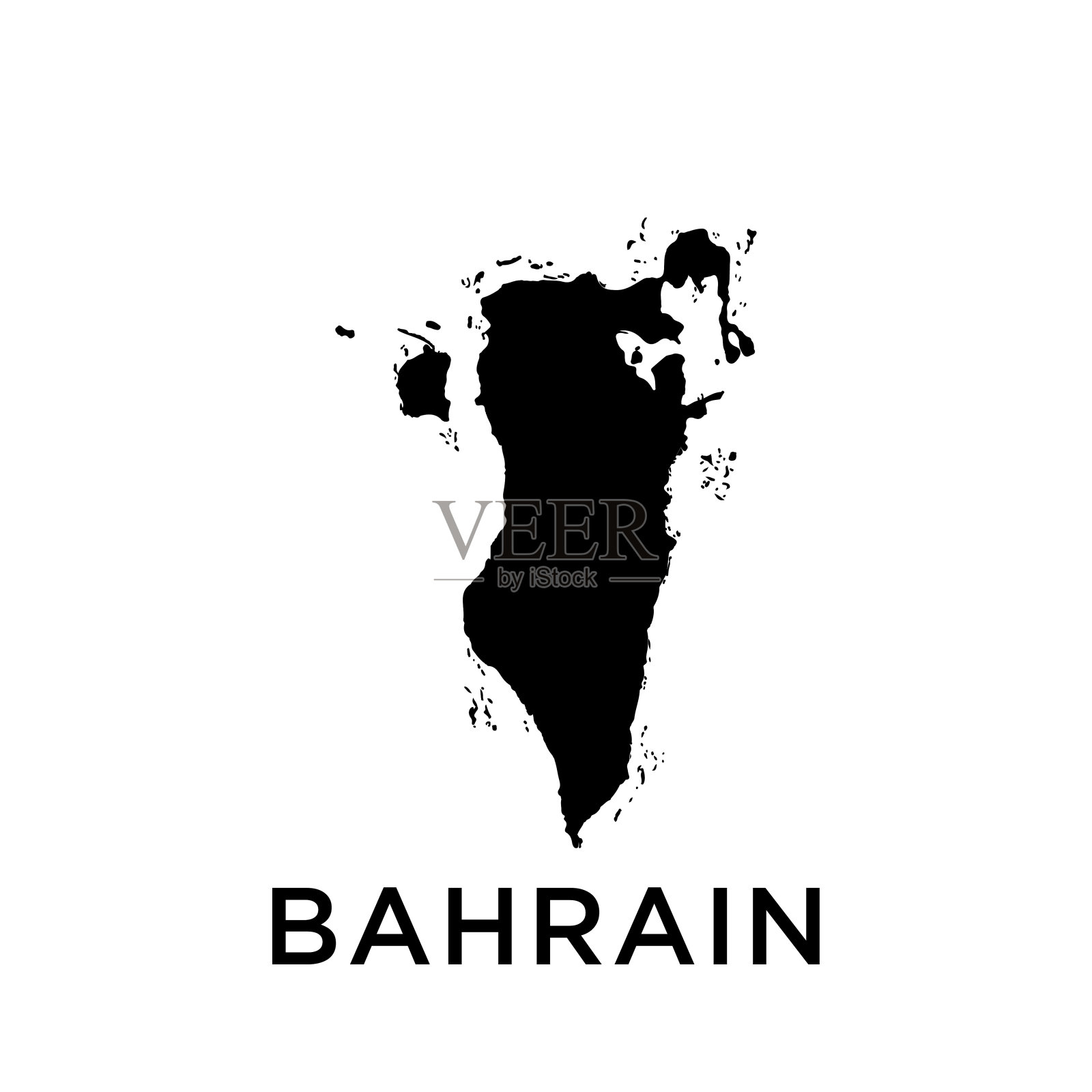 巴林地图矢量设计模板插画图片素材