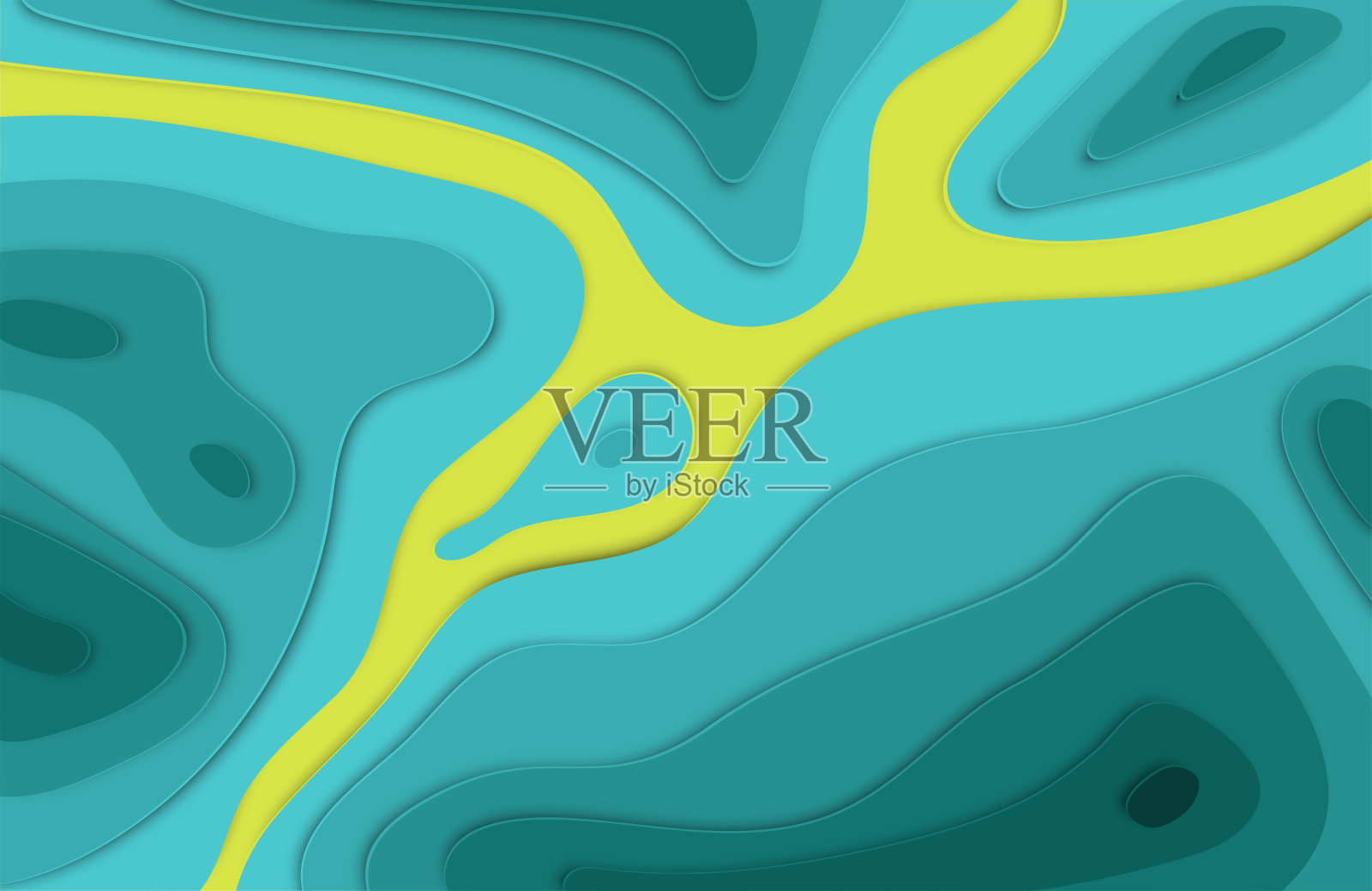 剪纸3D浮雕彩色背景与阴影的广告，矢量插图插画图片素材