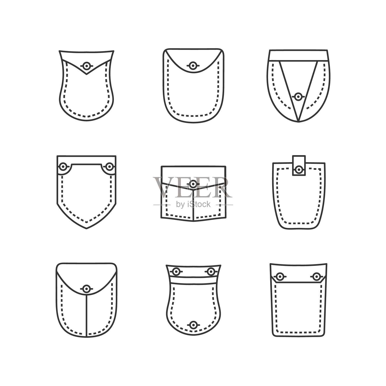 设置补丁口袋。插画图片素材