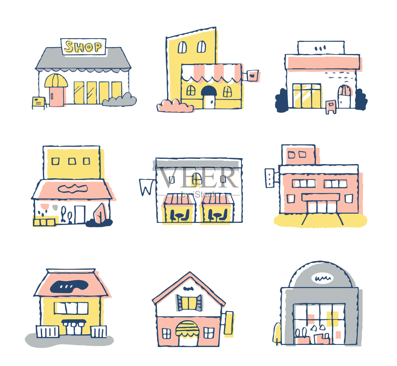各种类型的商店插画图片素材