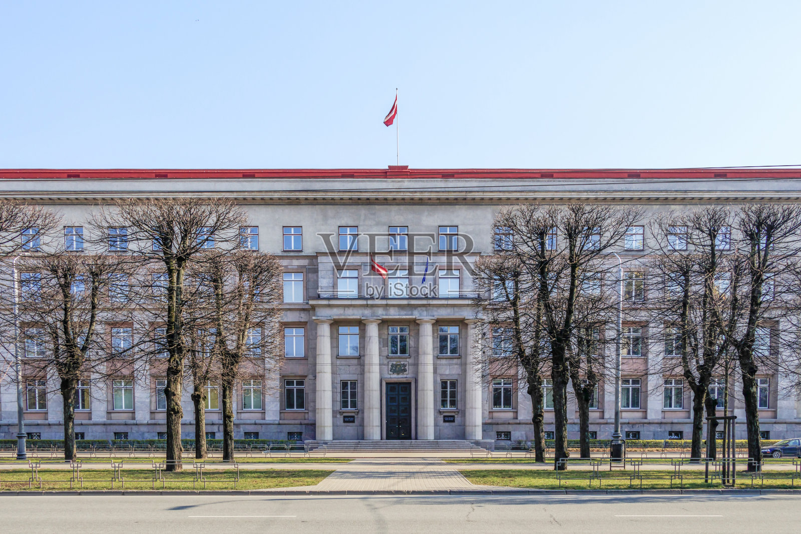 拉脱维亚首都里加的内阁和国家总理府的政府大楼照片摄影图片