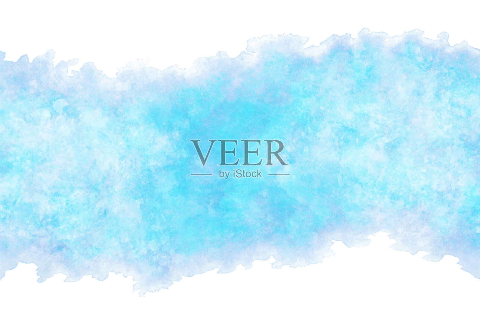 粉彩夏季蓝天抽象上的自然水彩手绘背景，矢量插图插画图片素材