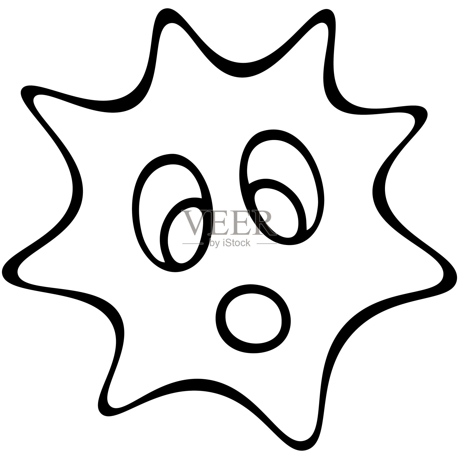 病毒细菌微生物病原体矢量插图。一个孤立背景上的轮廓。儿童涂色书。医学的话题。冠状病毒一种危险感染的传播。涂鸦风格。草图。设计元素图片