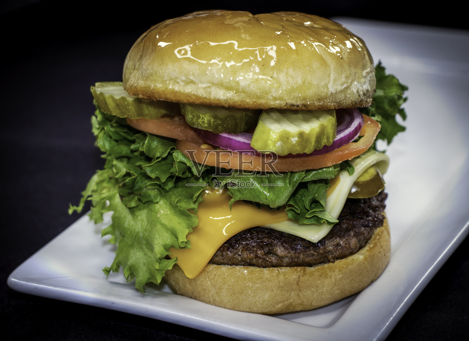 杰克芝士汉堡照片摄影图片