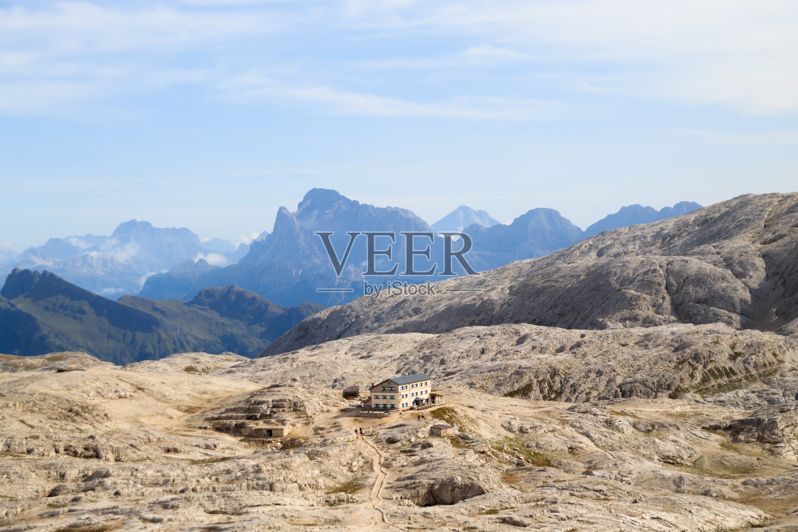 多洛米人风景，罗塞塔高原，圣马蒂诺在卡斯特罗扎照片摄影图片