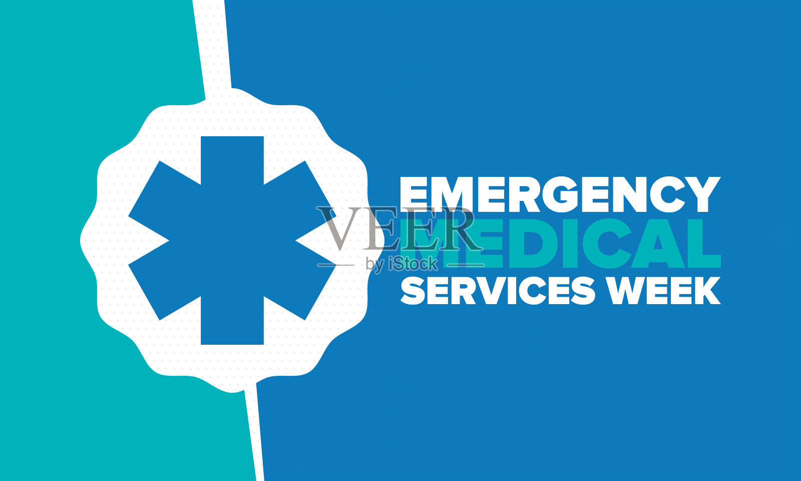 5月紧急医疗服务周每年在美国庆祝。控制和保护。医疗保健设计。海报、卡片、横幅和背景。矢量图插画图片素材