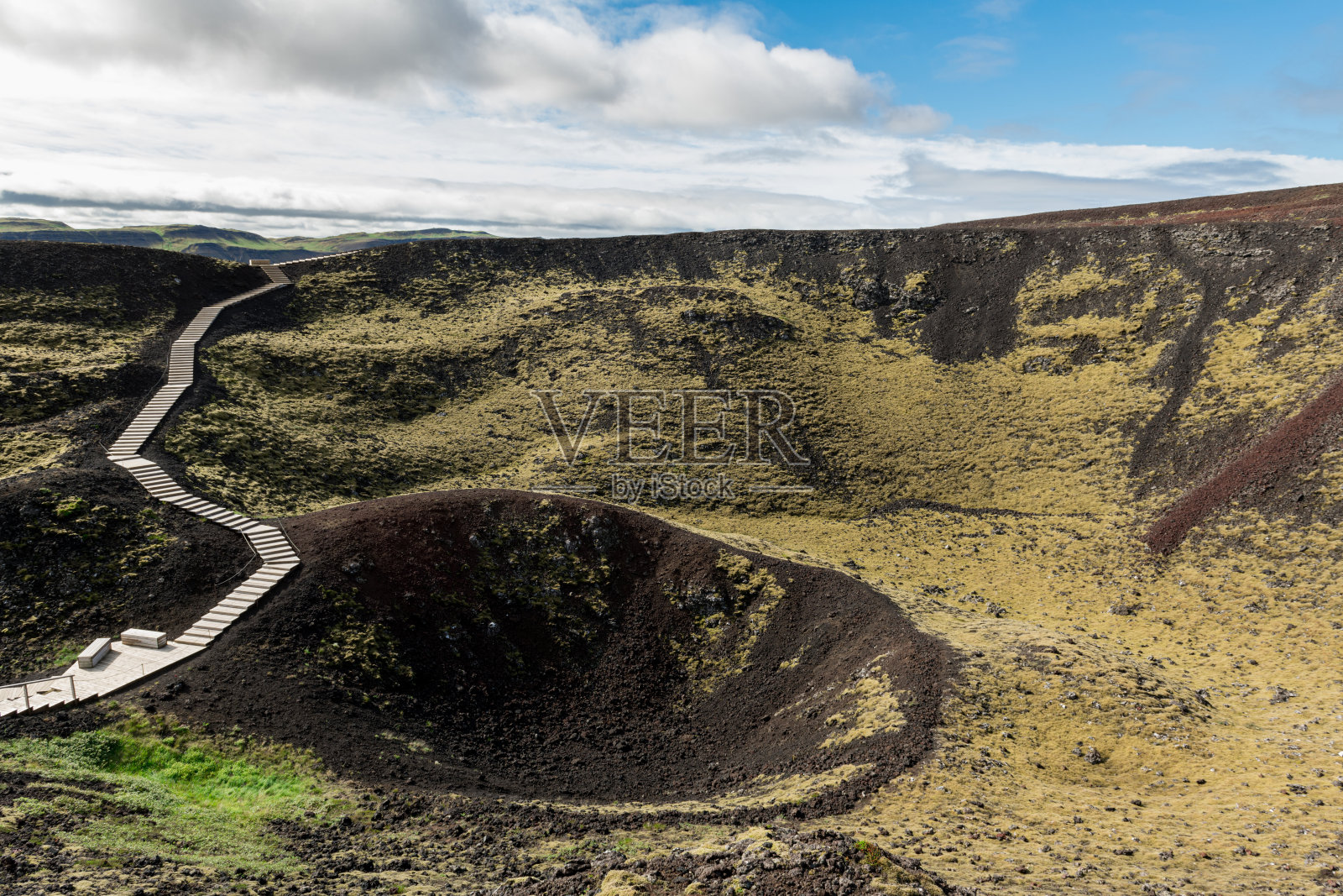 冰岛的格拉伯克火山口照片摄影图片