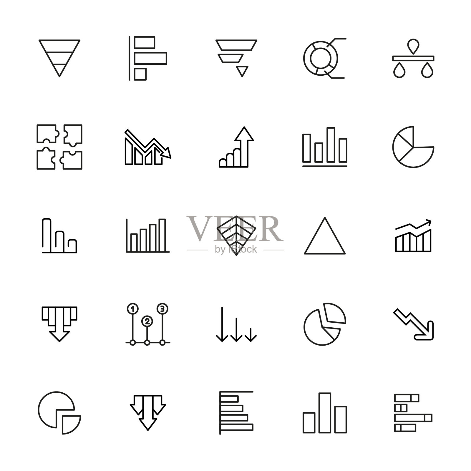 图标设置的图表。插画图片素材