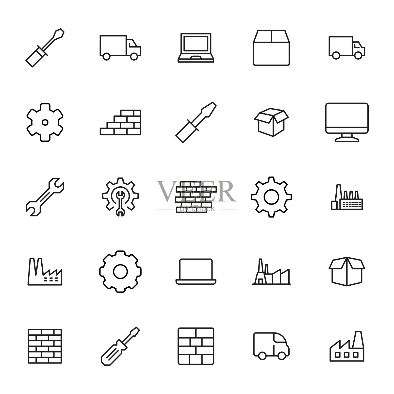 生产线图标集。图标素材