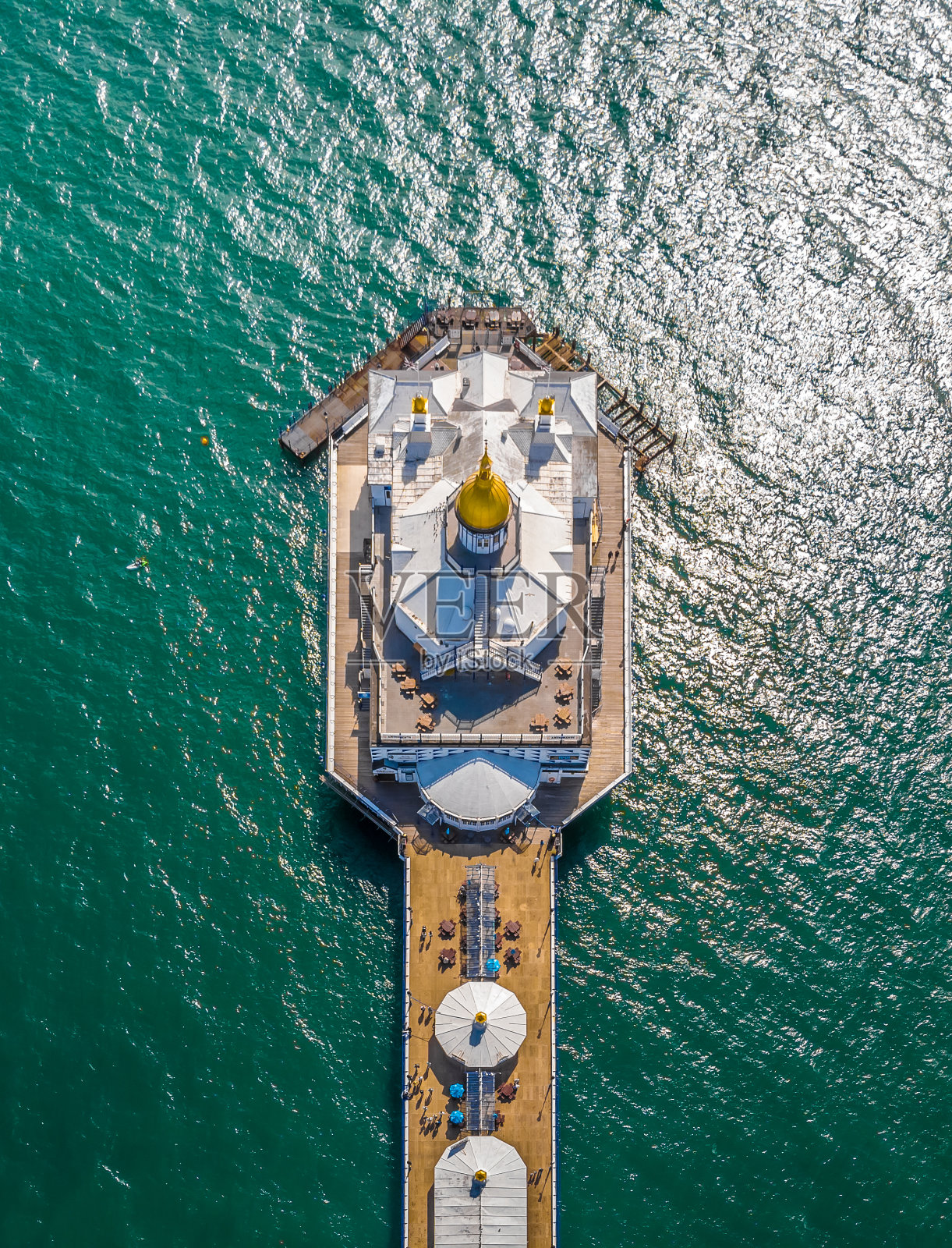 伊斯特本的鸟瞰图在夏天，英国照片摄影图片