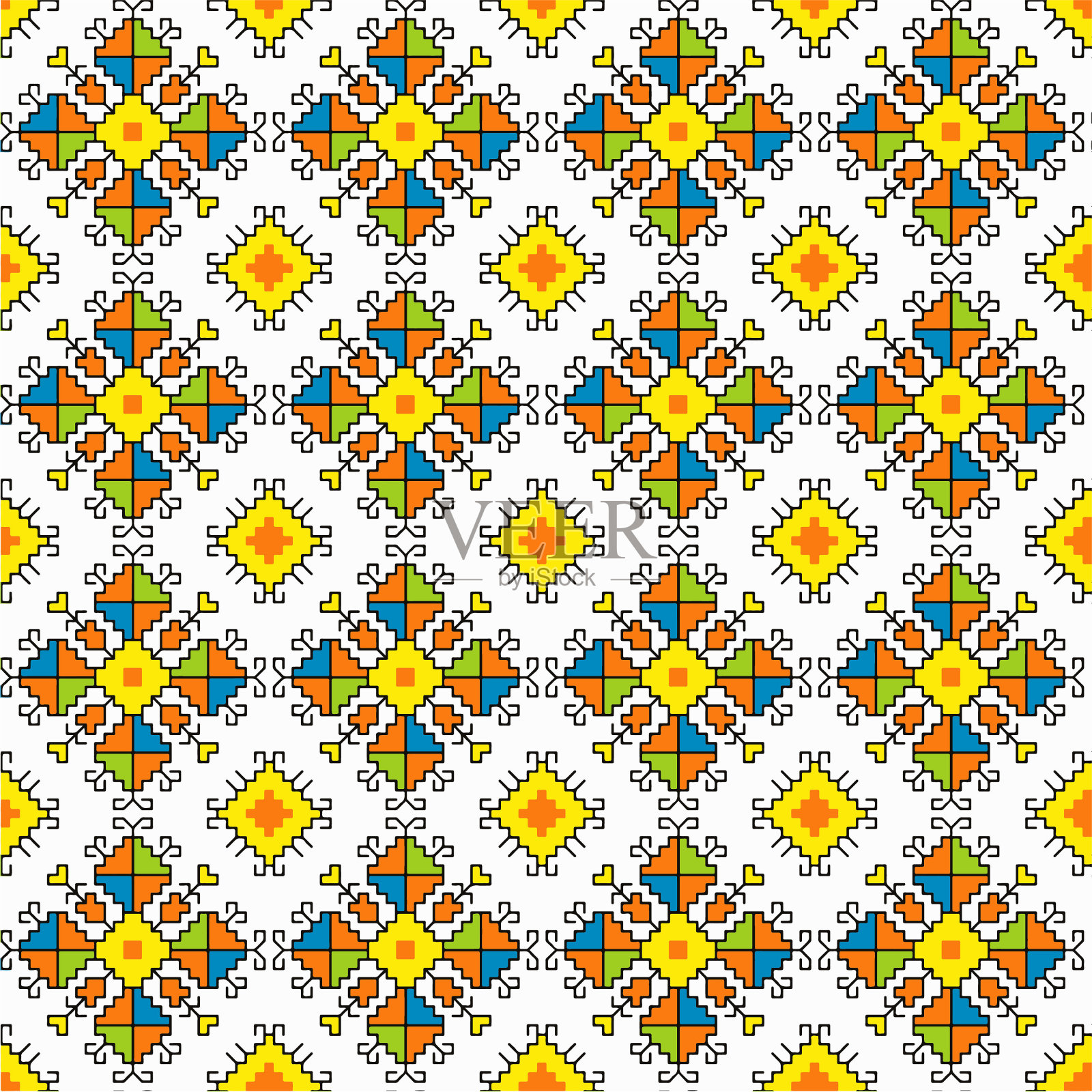 保加利亚民间图案舍维察015插画图片素材