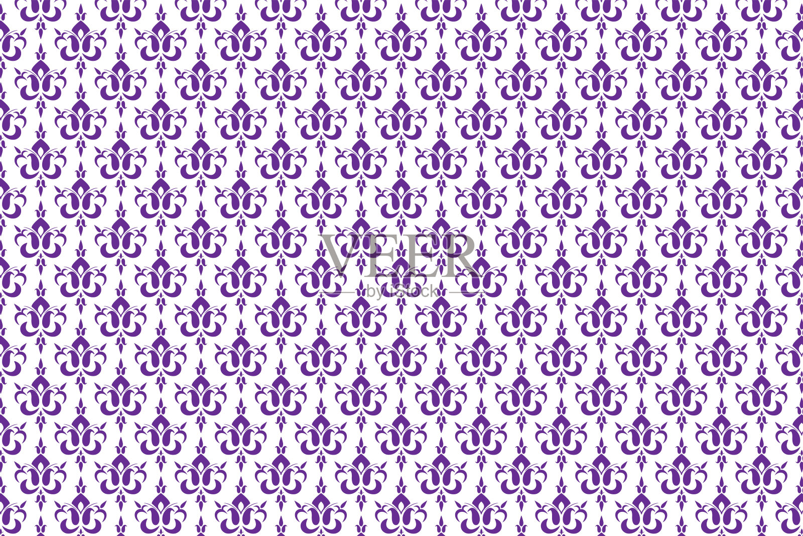 装饰洋红色无缝图案向量与白色背景。插画图片素材