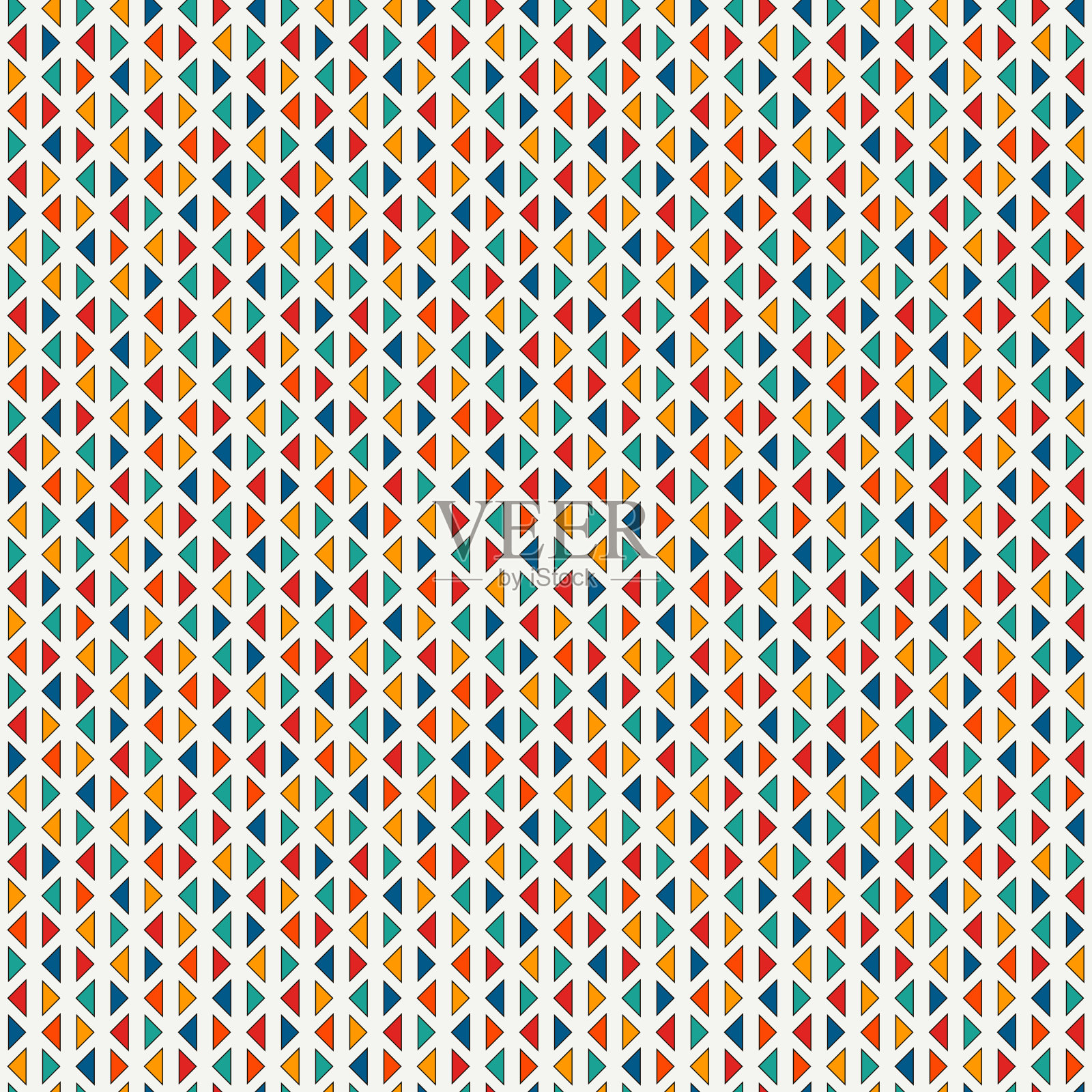 白色背景上重复的小三角形。简单的抽象墙纸。几何图形无缝图案设计。插画图片素材