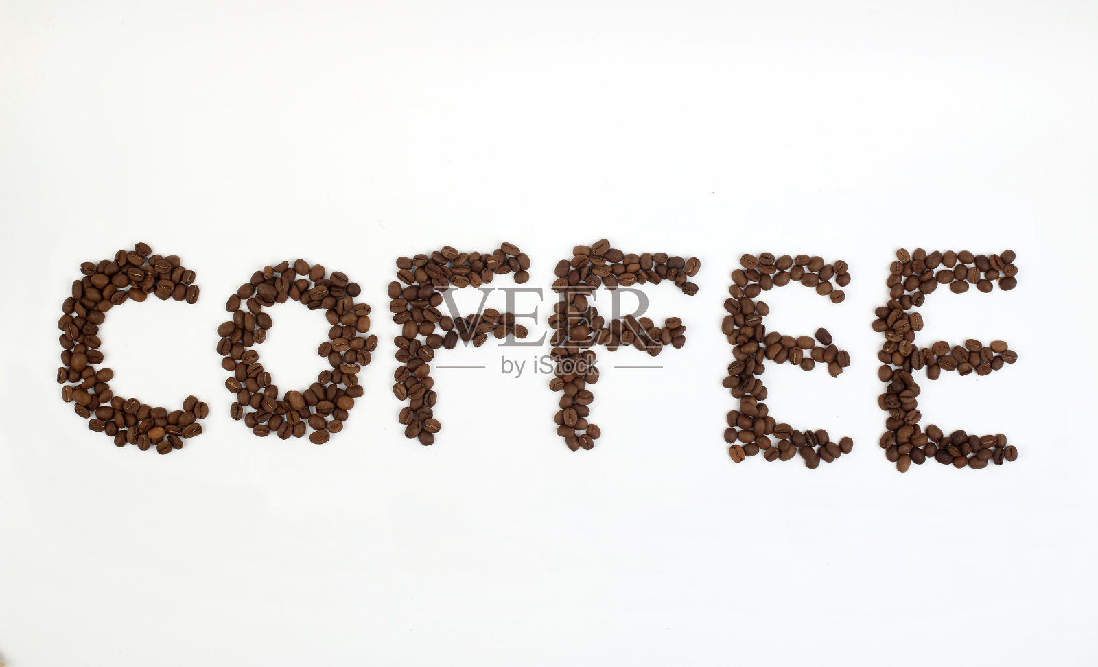 “咖啡”这个词是用咖啡豆制成的照片摄影图片