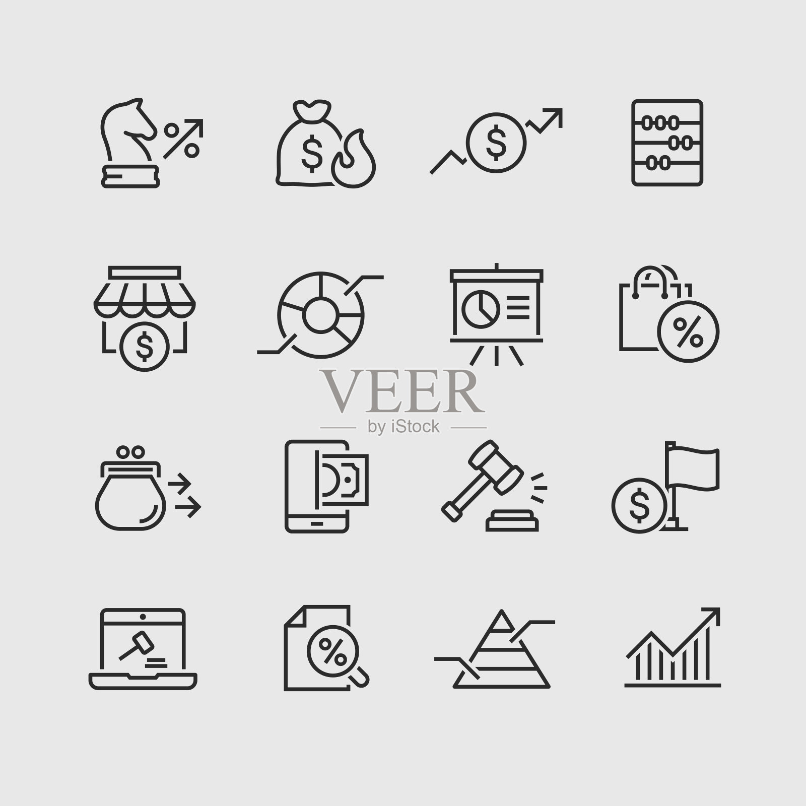 商业和金融网站图标集图标素材