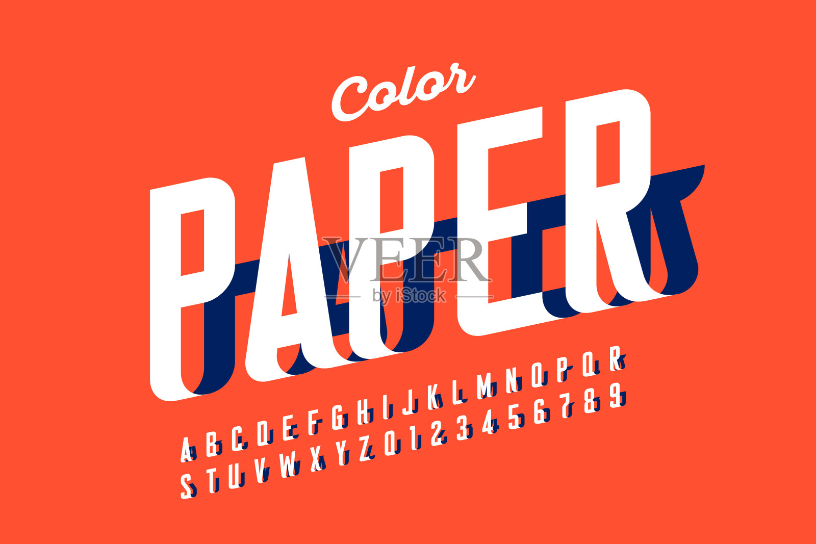 纸工艺字体插画图片素材