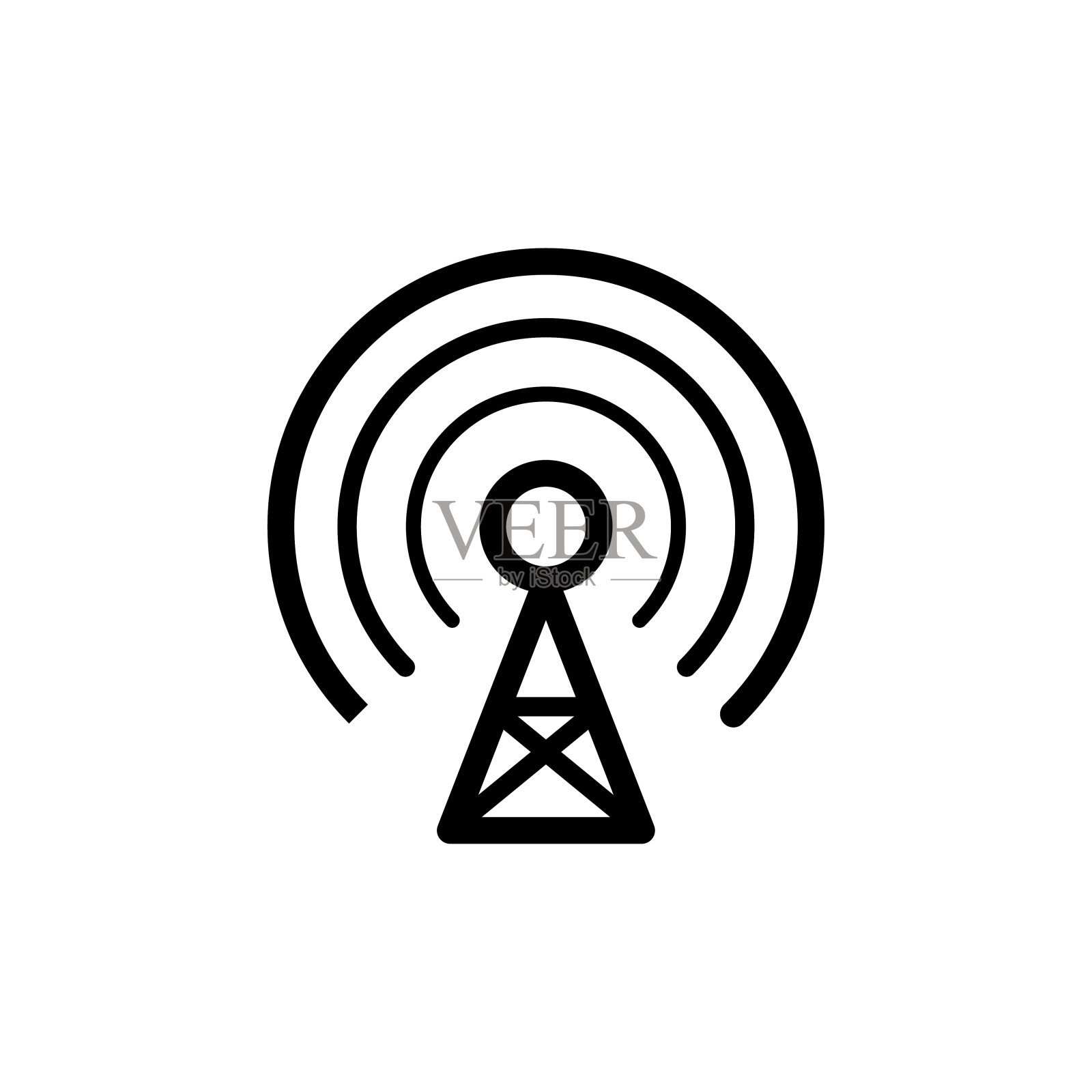 塔信号图标平面矢量模板设计新潮图标素材