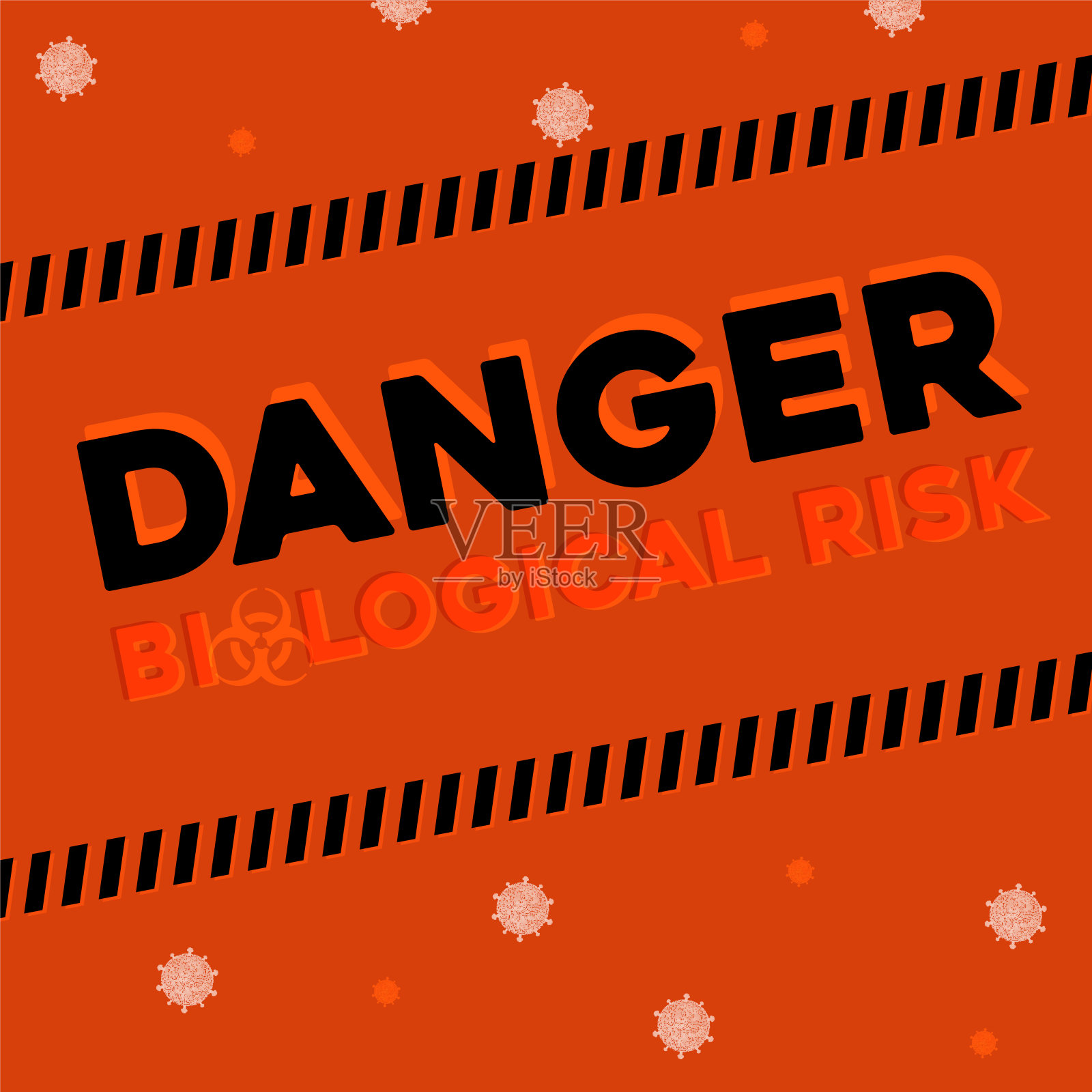 波特生物风险。冠状病毒插画图片素材