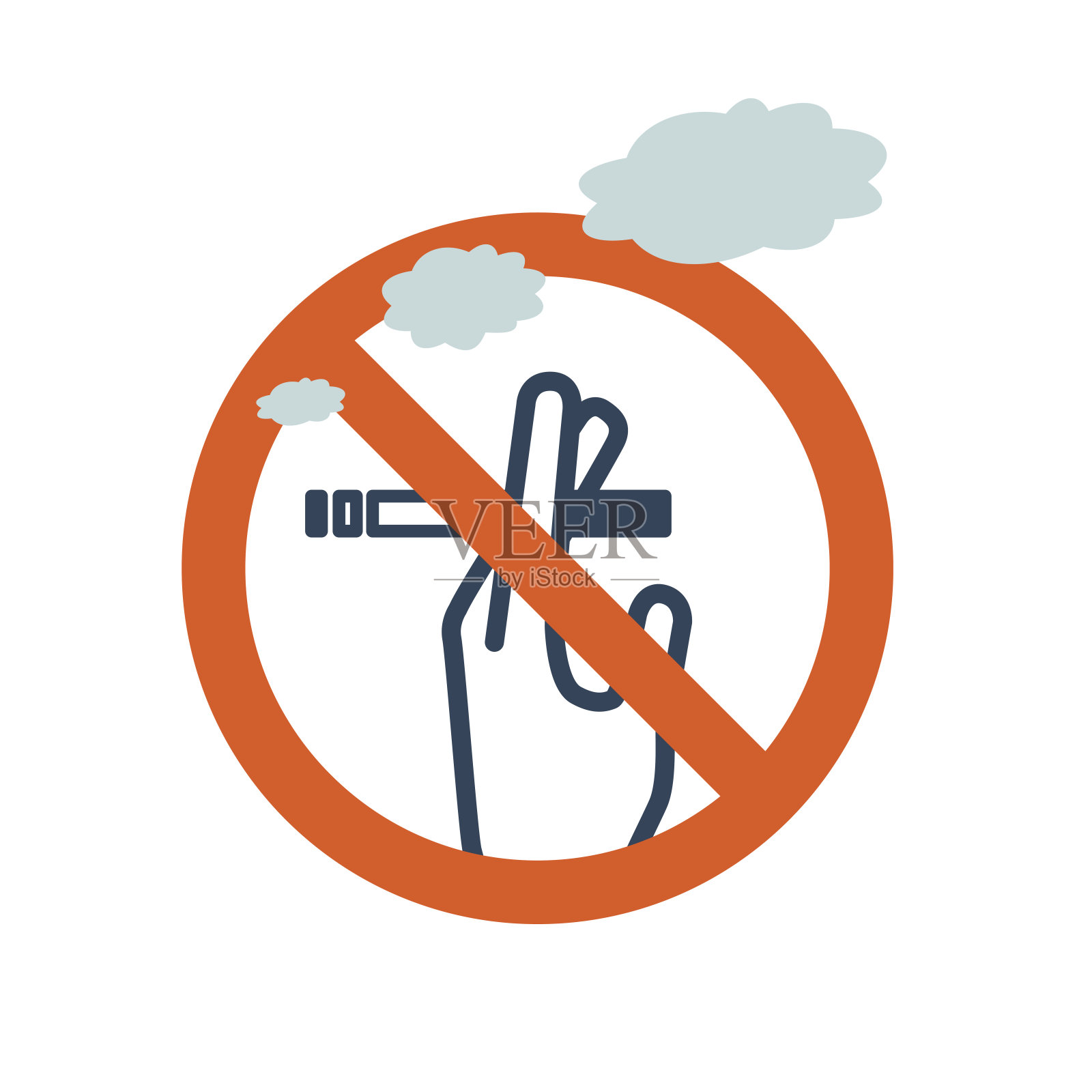 这是一个非吸烟的图标说明。矢量图像。插画图片素材