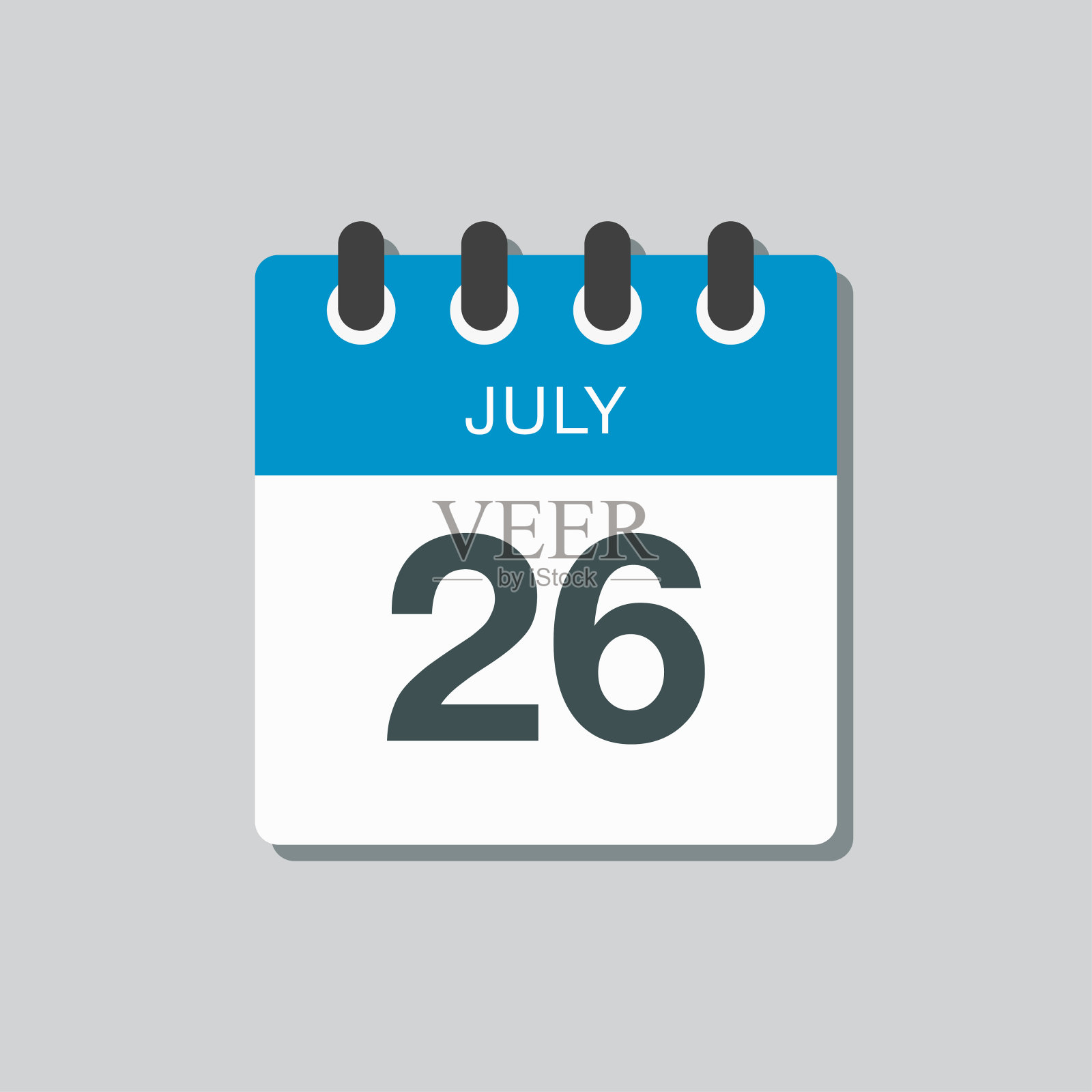 图标日历日7月26日，一年夏天的日子插画图片素材