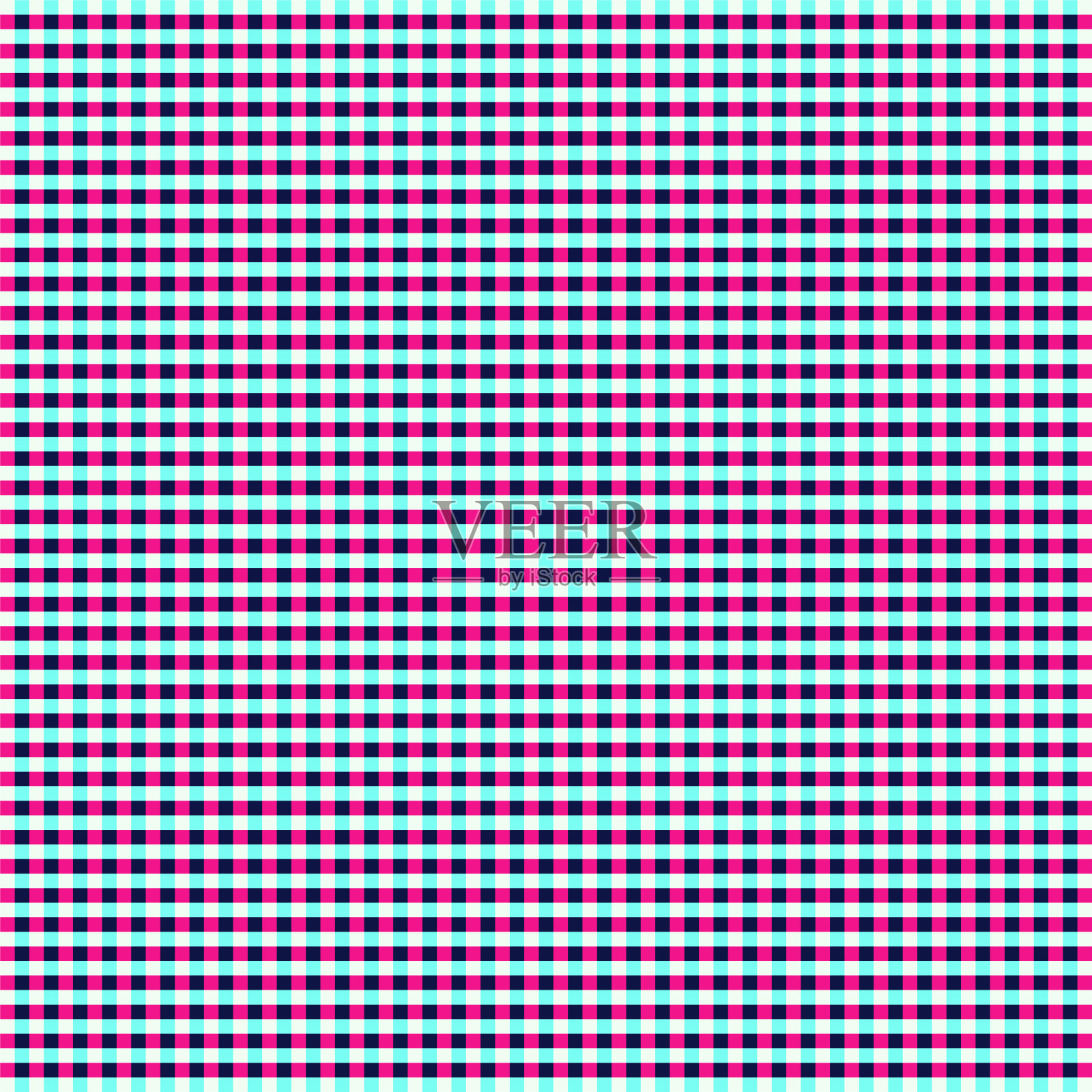 蓝色和粉色桌布方格无缝矢量图案。蓝色和粉红色的格子背景图案插画图片素材