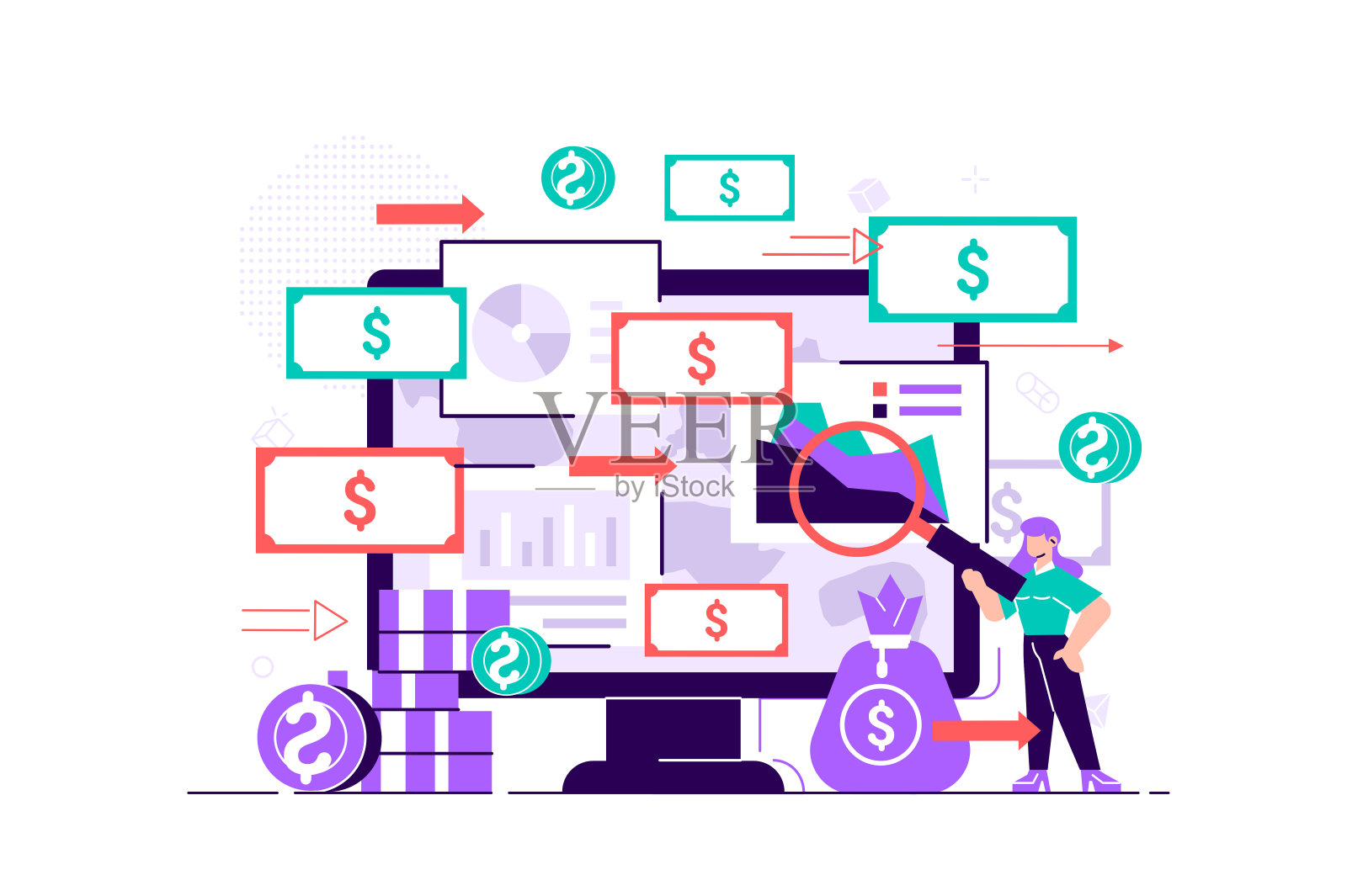 现金流矢量图。设计模板素材