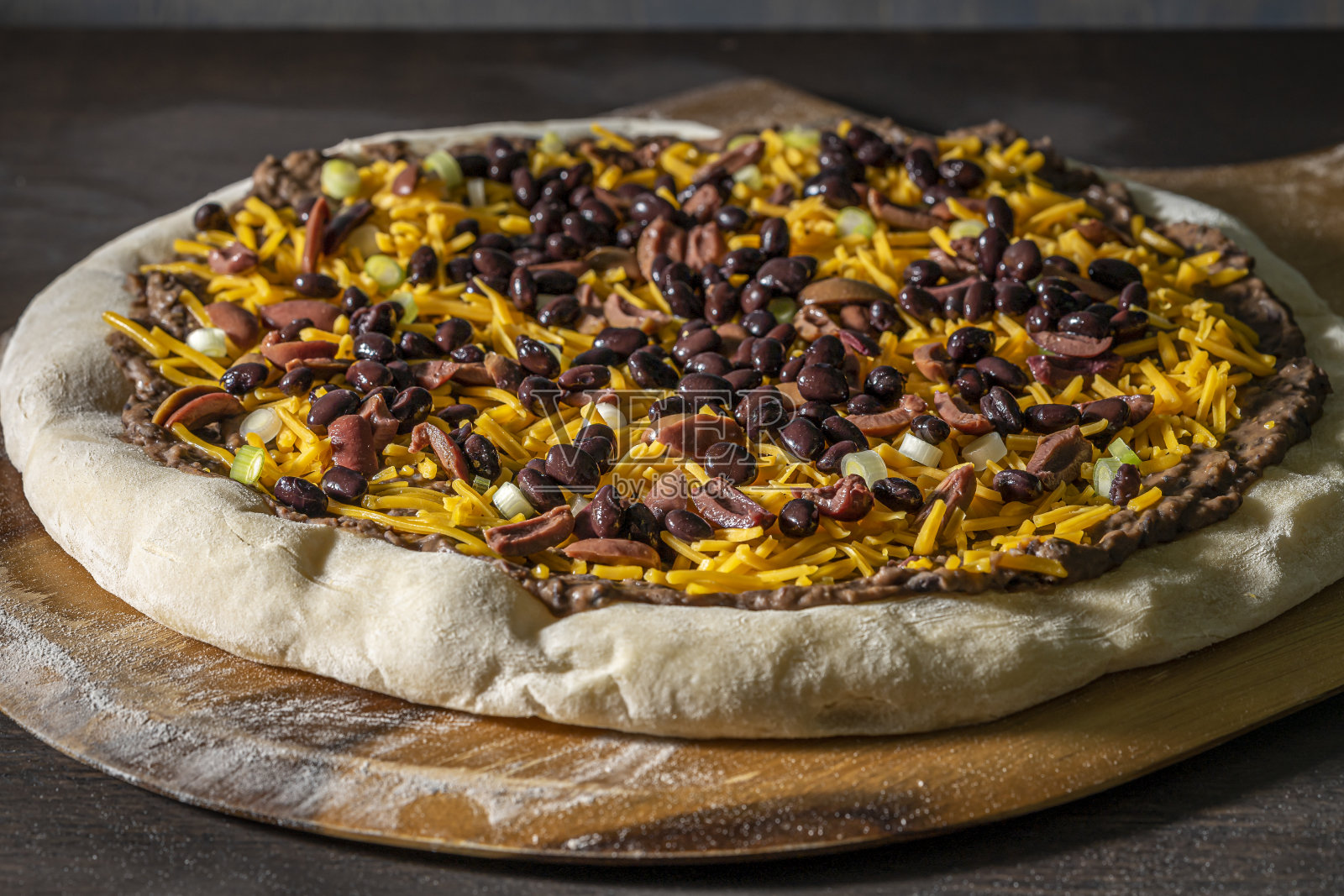 生taco披萨。照片摄影图片