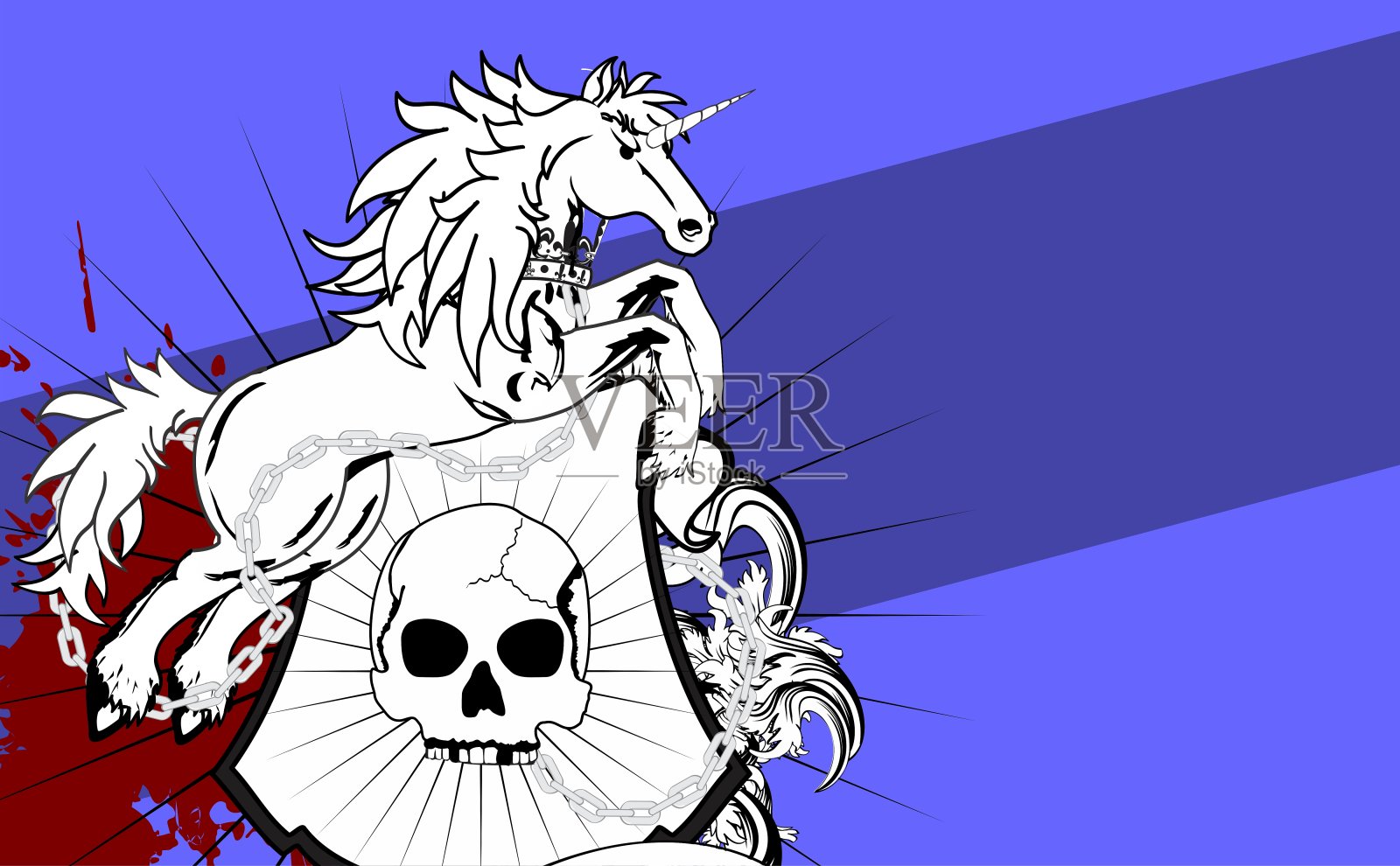 纹章独角兽纹章纹章背景3插画图片素材