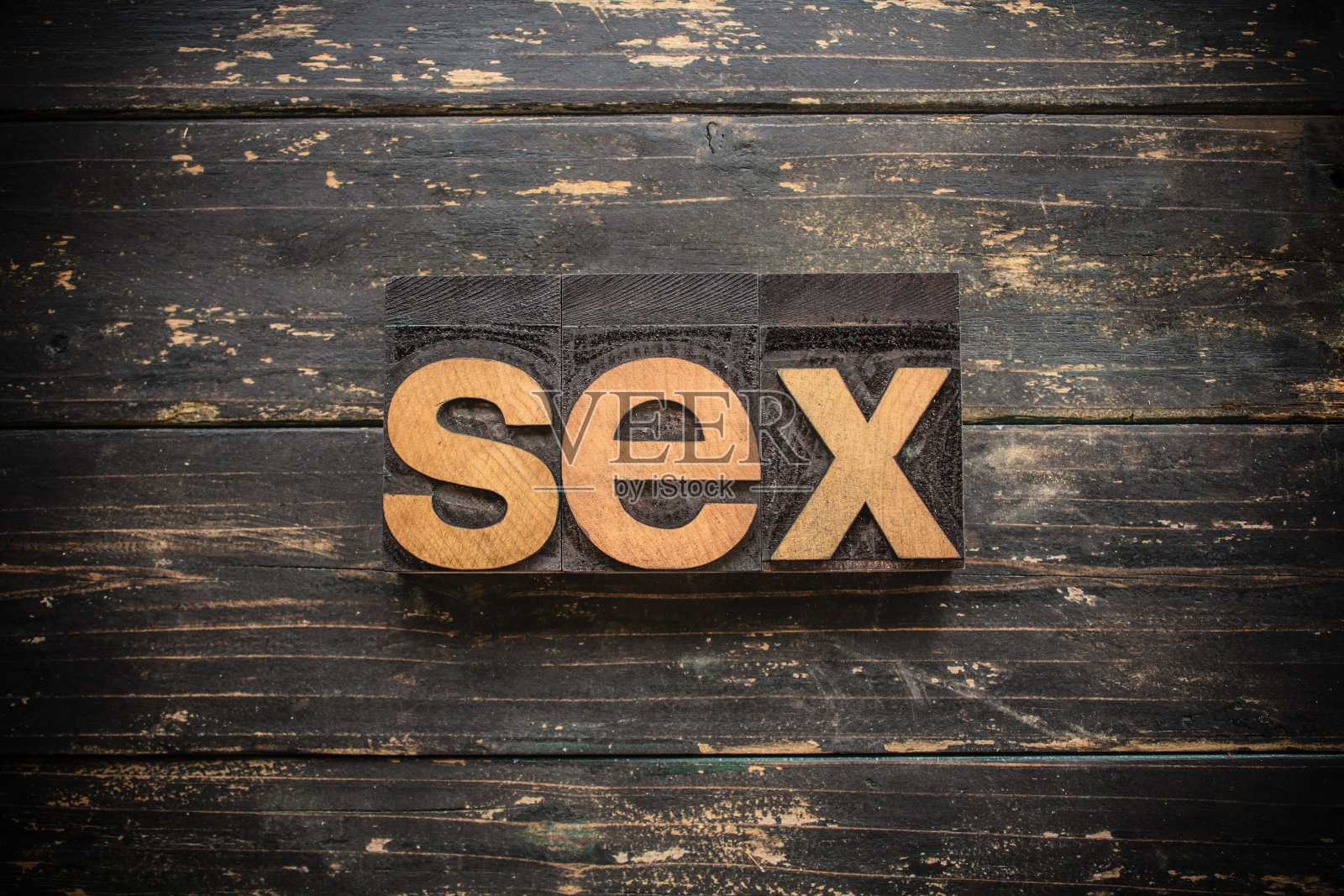 性概念复古木制凸版印刷字照片摄影图片