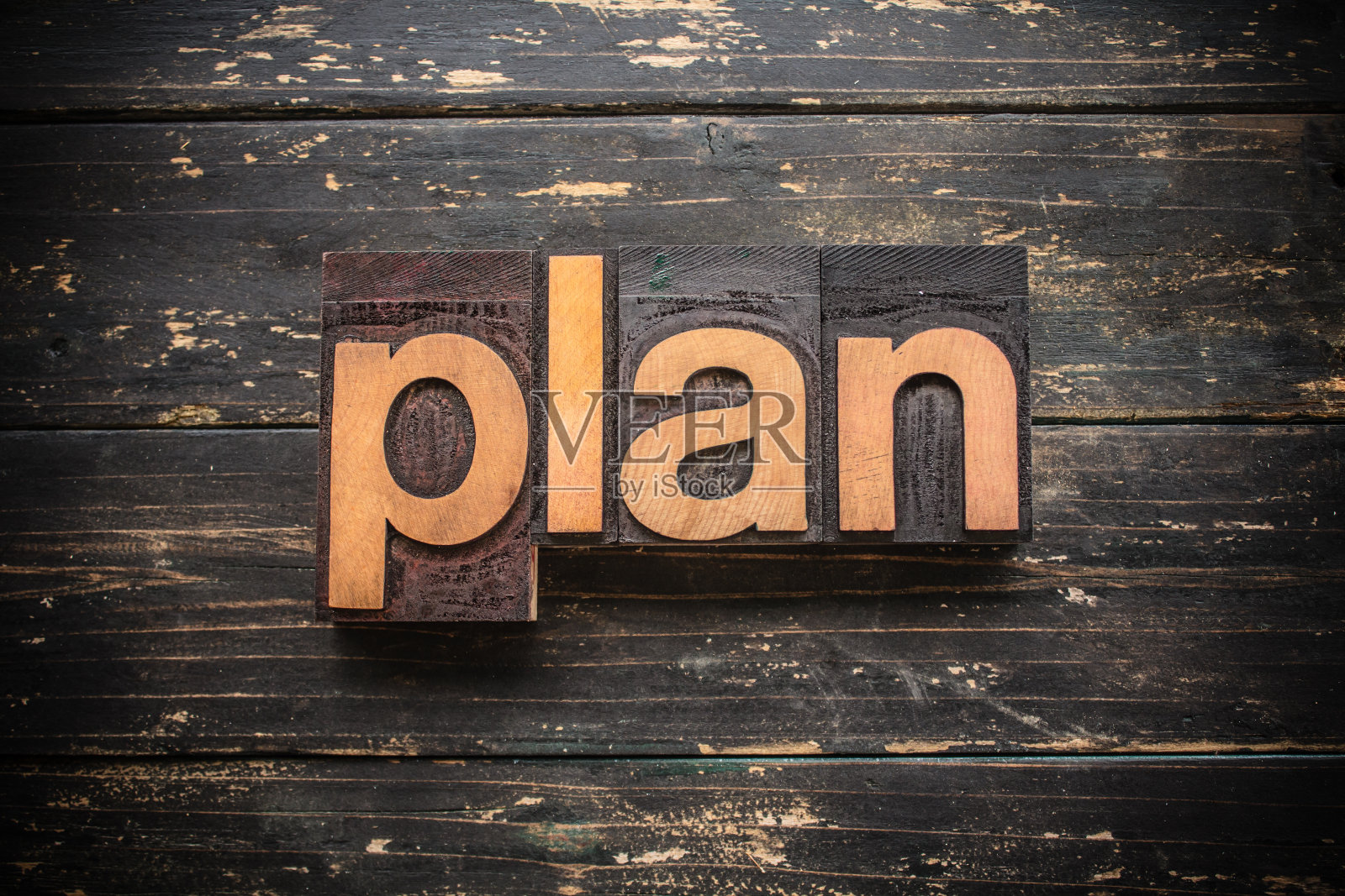 计划概念复古木制凸版印刷类型字照片摄影图片