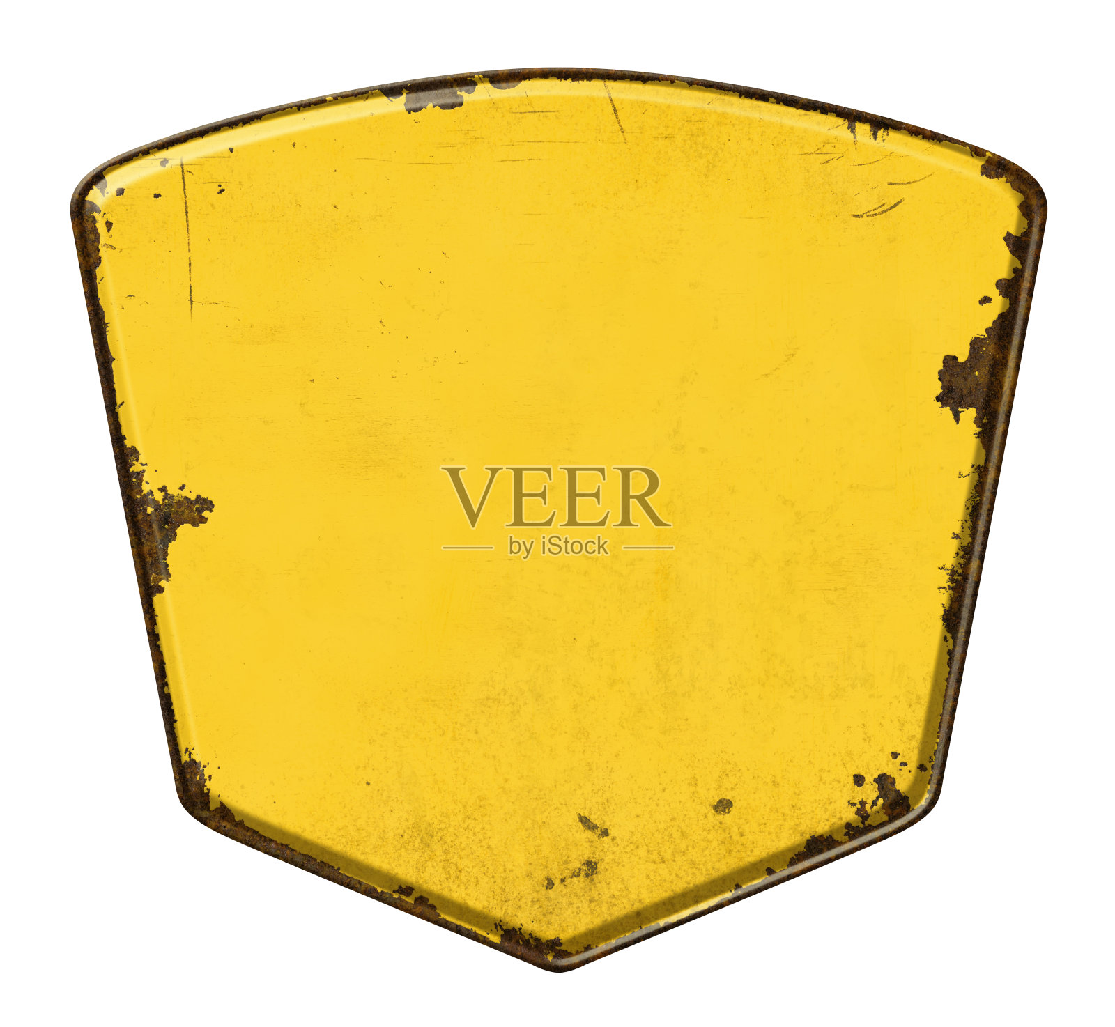 白色背景上空白的老式锡标牌照片摄影图片