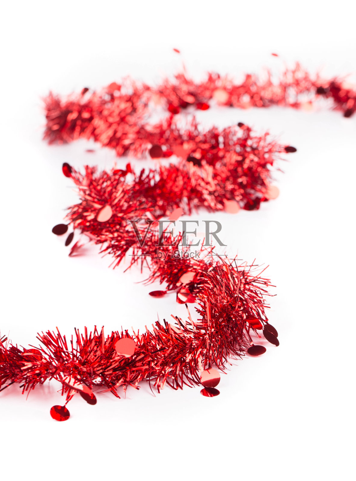 红色的金属丝。圣诞装饰。照片摄影图片