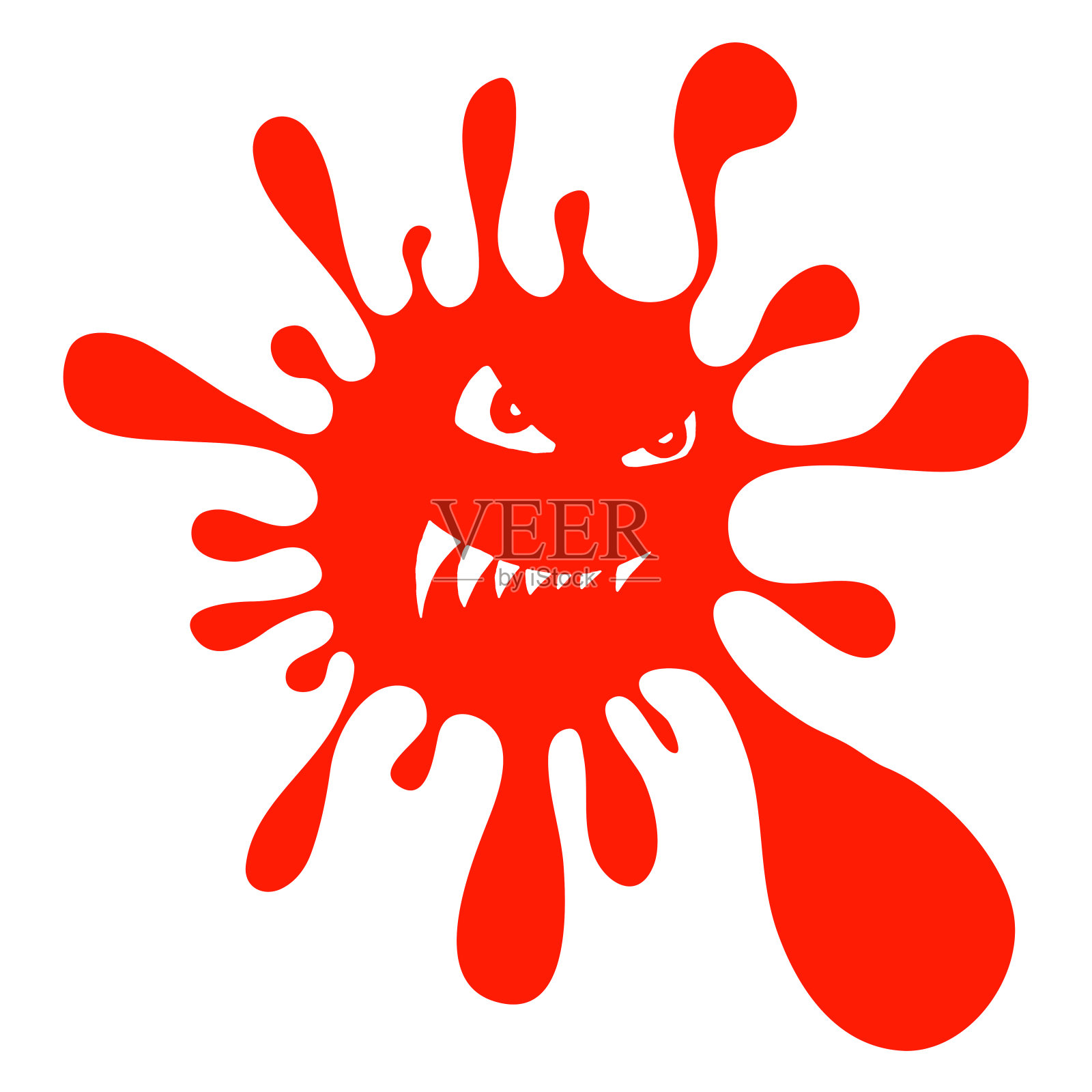 红色愤怒的污点。插图。插画图片素材