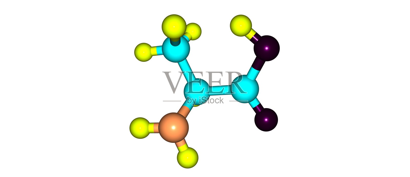 丙氨酸分子结构分离图照片摄影图片