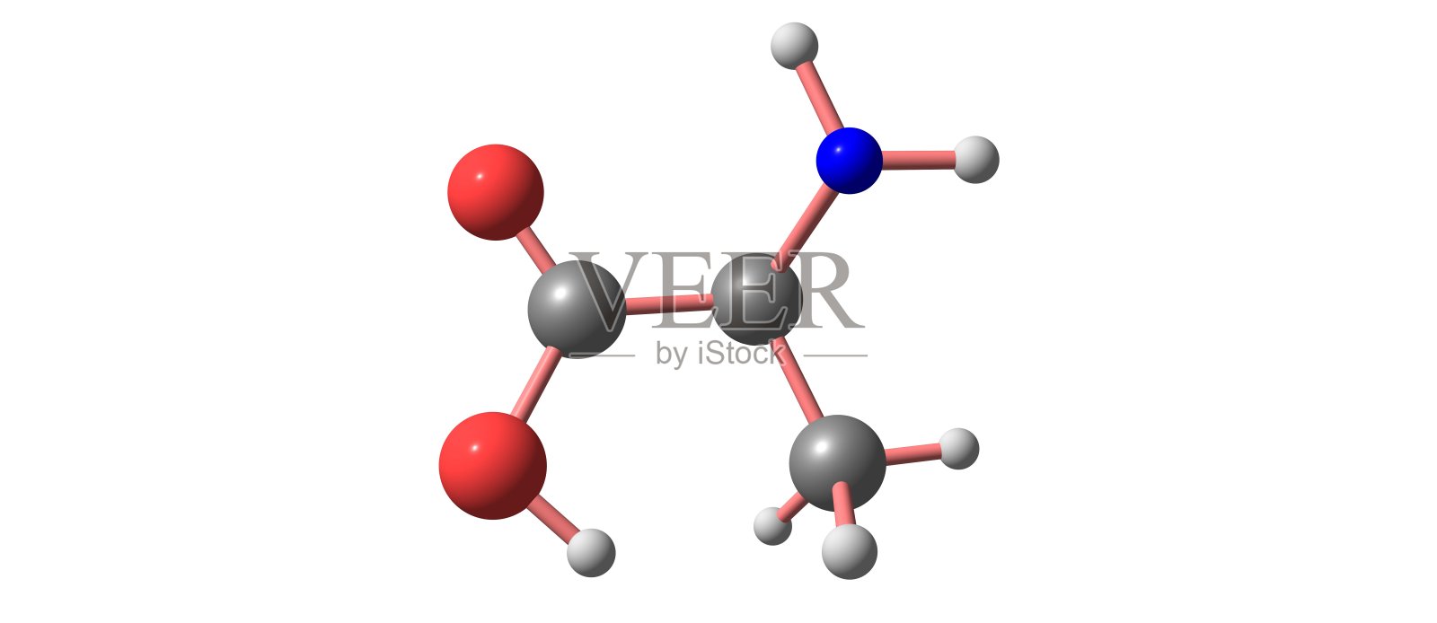 丙氨酸分子结构分离图照片摄影图片