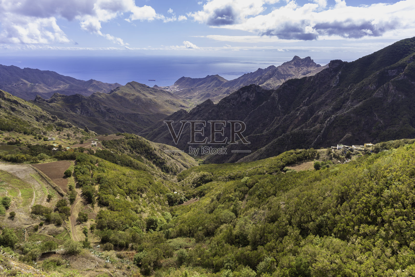 阿纳加海岸(特内里费，加那利群岛-西班牙)。照片摄影图片