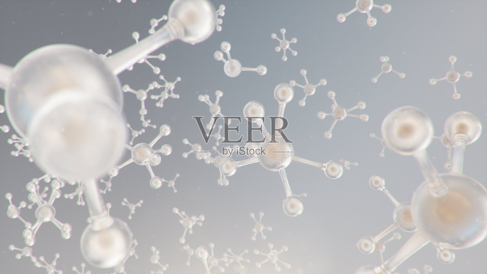 分子结构。分子化学，以原子的分子元素为背景。医学背景。分子水平的基因组，3D演示照片摄影图片