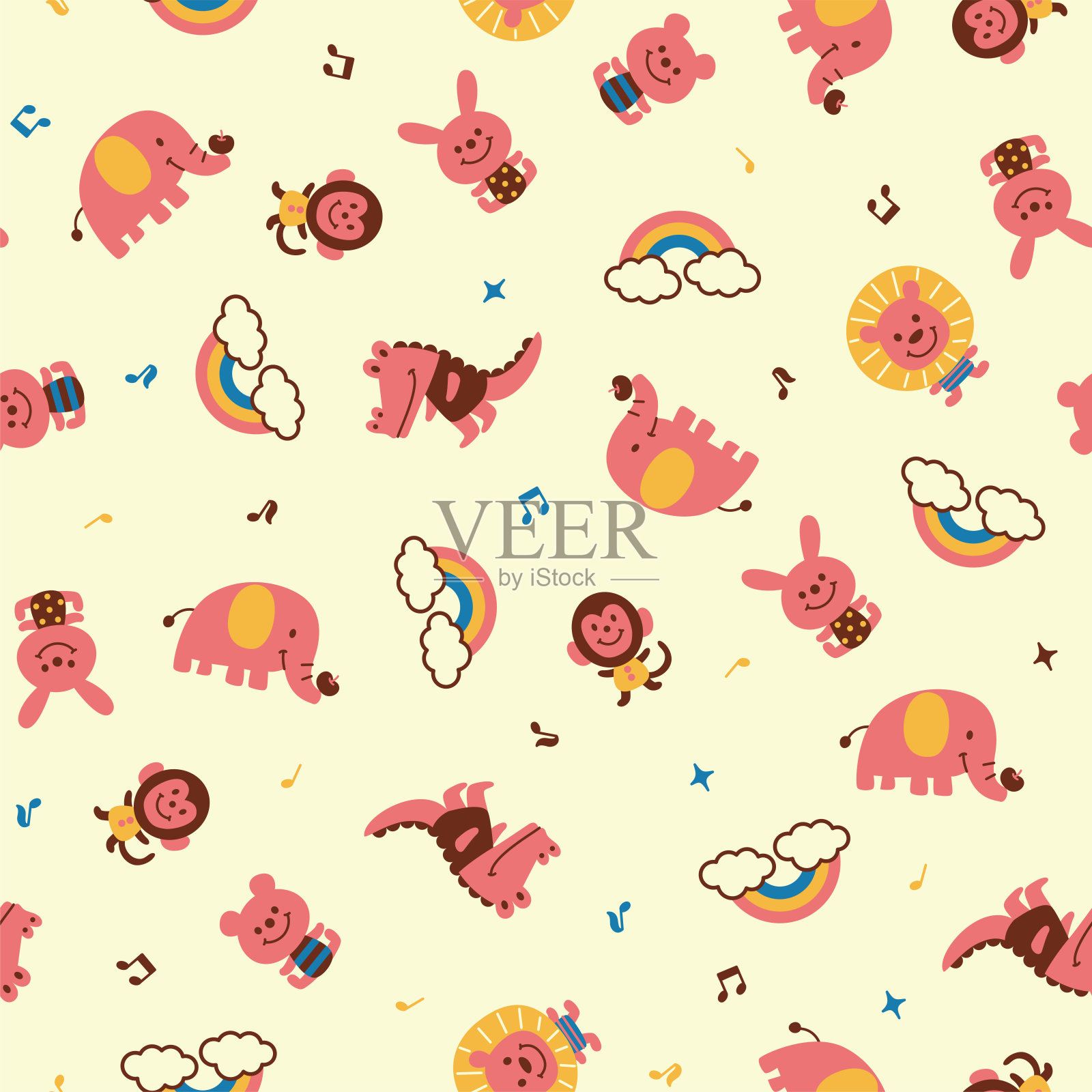 快乐动物插图材料图案插画图片素材