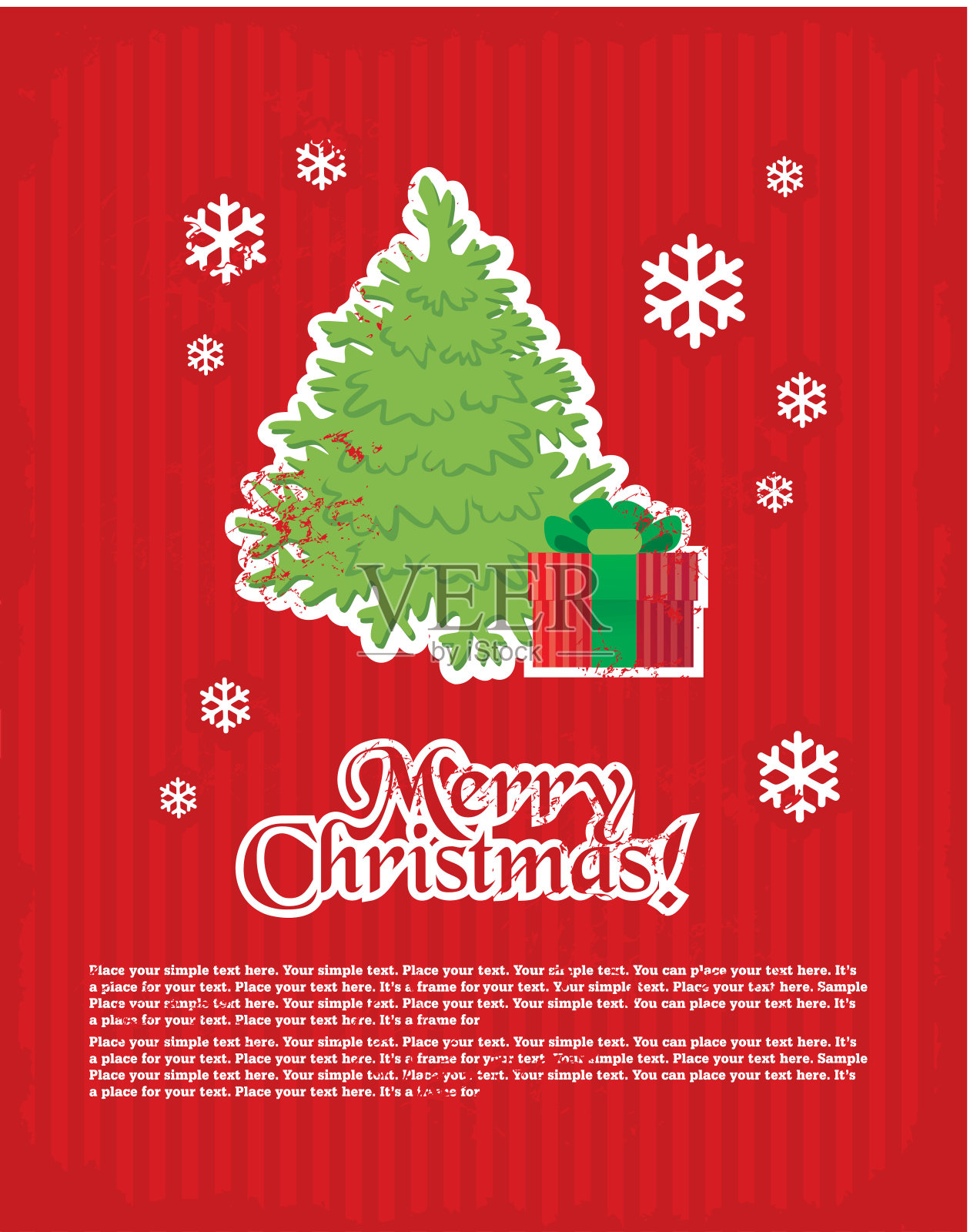 圣诞节和新年的明信片设计模板素材