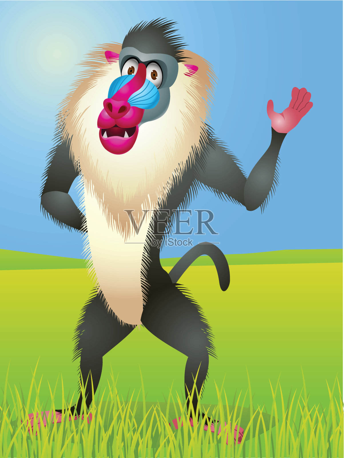 狒狒卡通插画图片素材