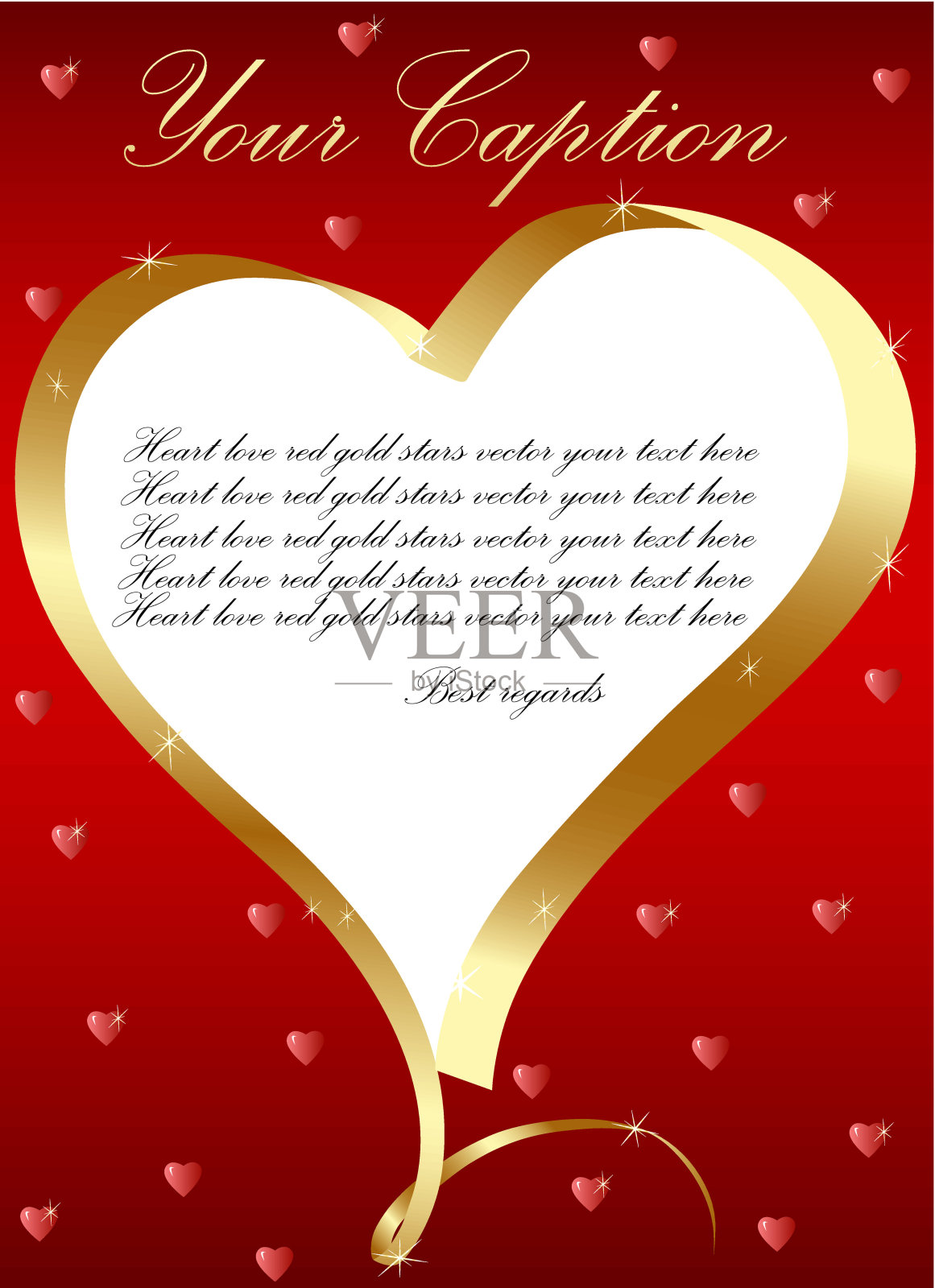 黄金heart-frame设计模板素材