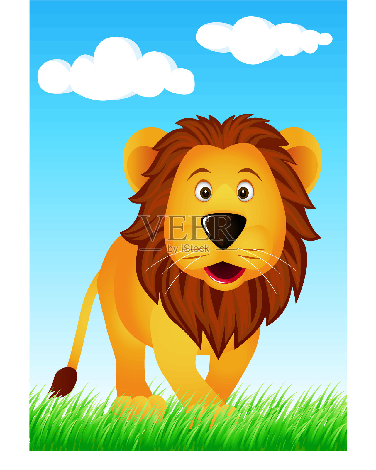 狮子卡通插画图片素材