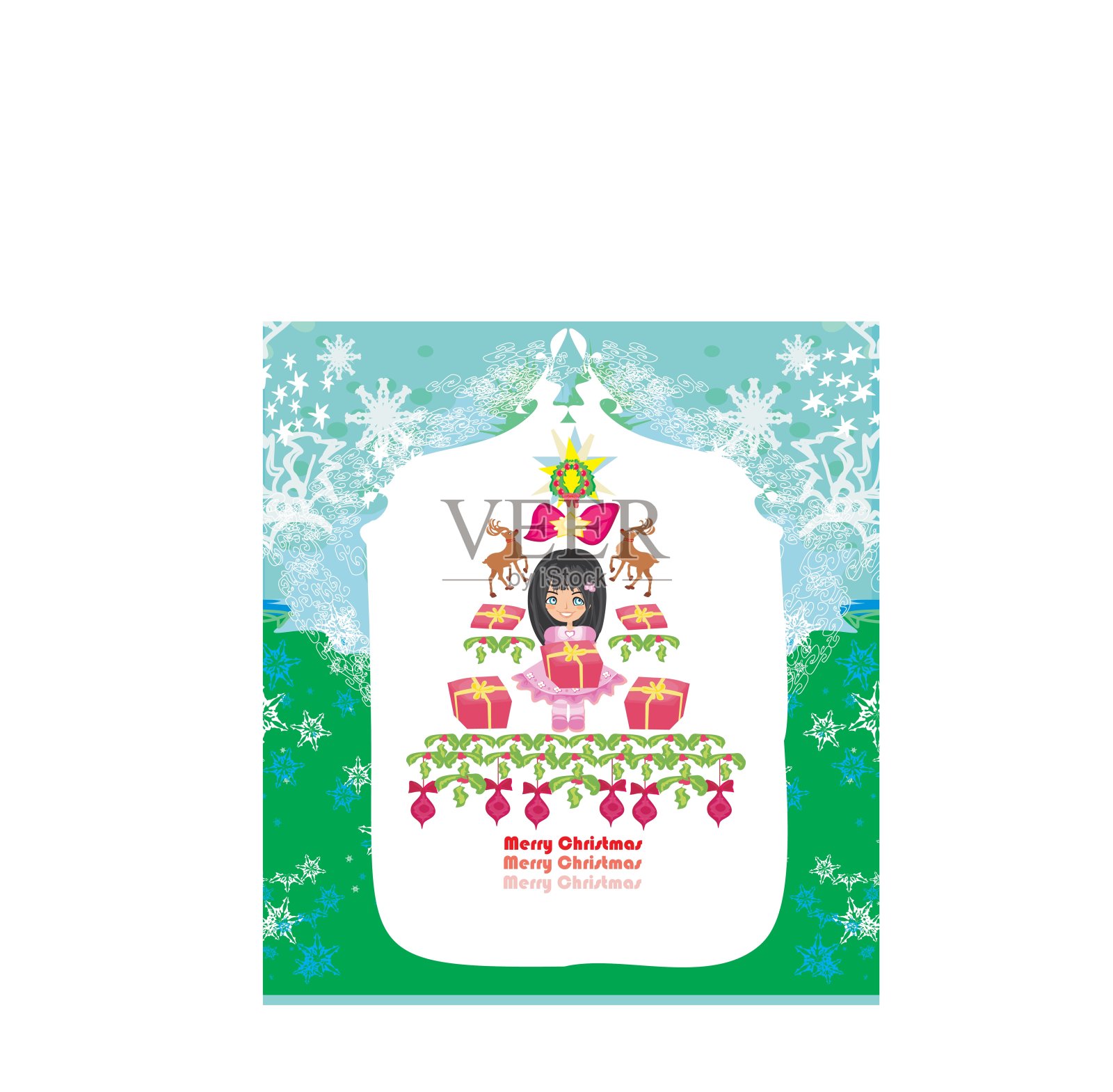 抽象的圣诞贺卡设计模板素材